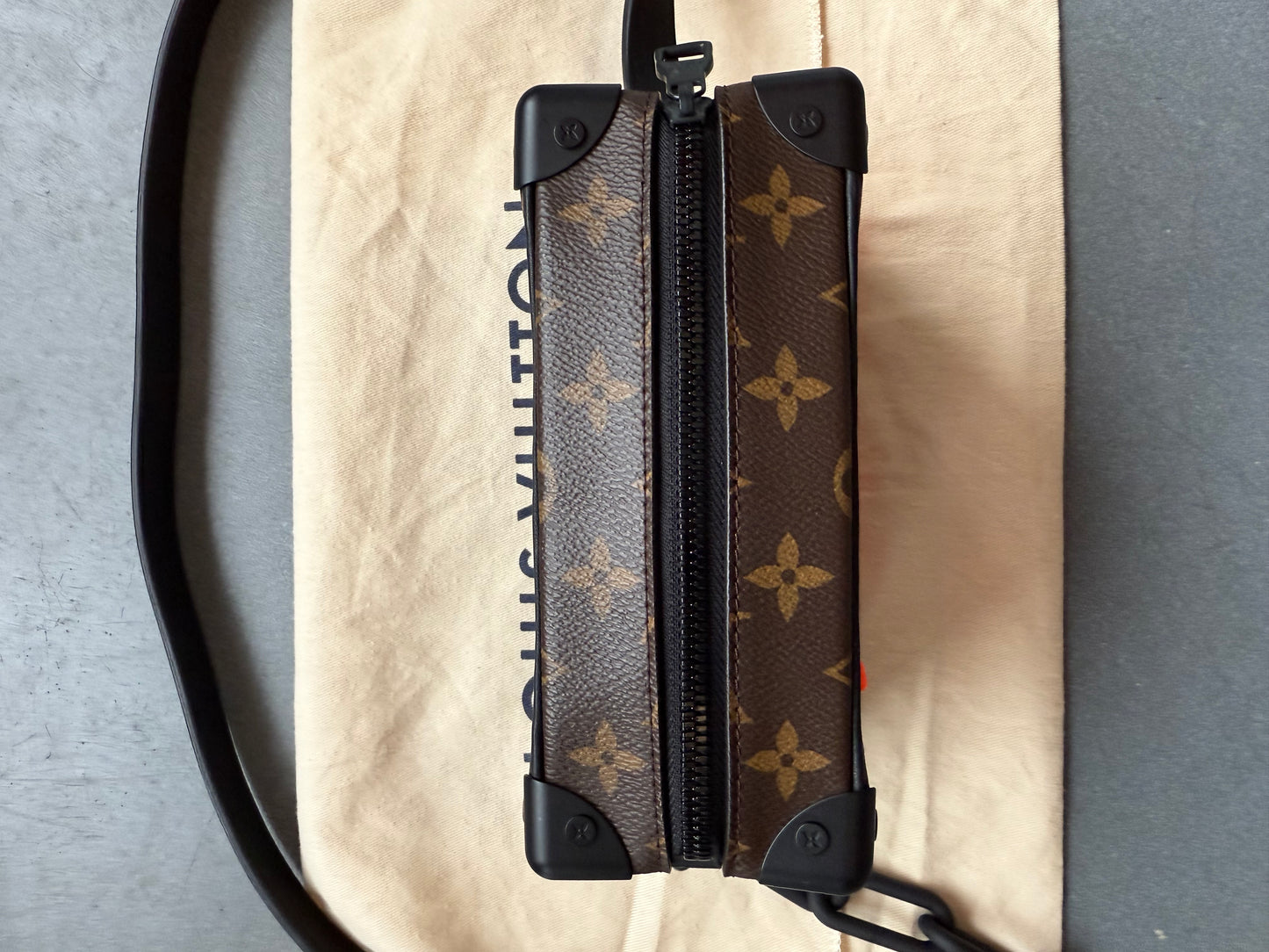 SS19 LOUIS VUITTON MINI SOFT TRUNK ORANGE CHAIN BAG - BROWN MONOGRAM (PRE-OWNED WITH DUSTBAG) (TANIA)