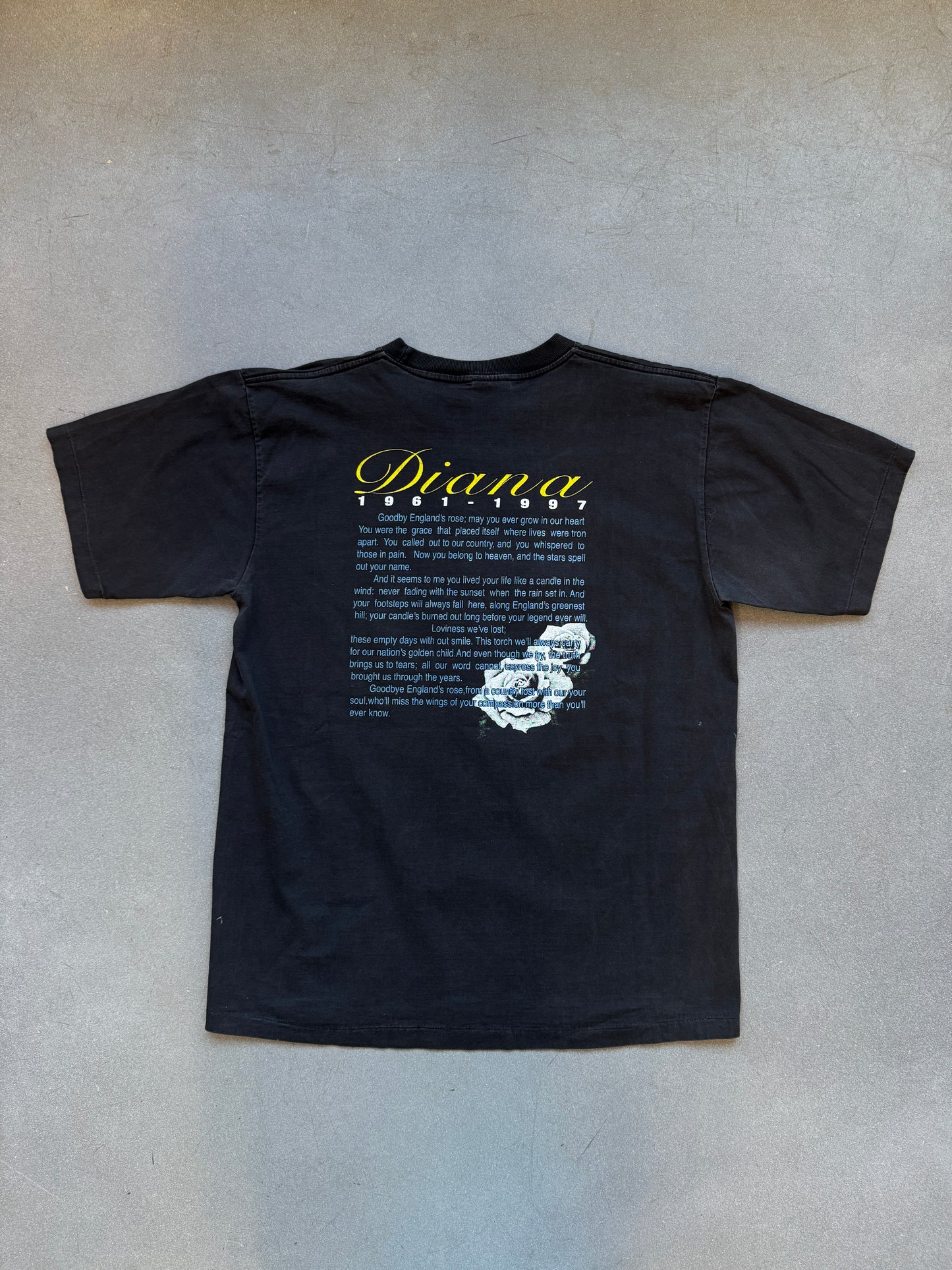 1997 RIP PRINCESS DIANA BOOTLEG RAP STYLE TEE (TOP-ONE TAG)