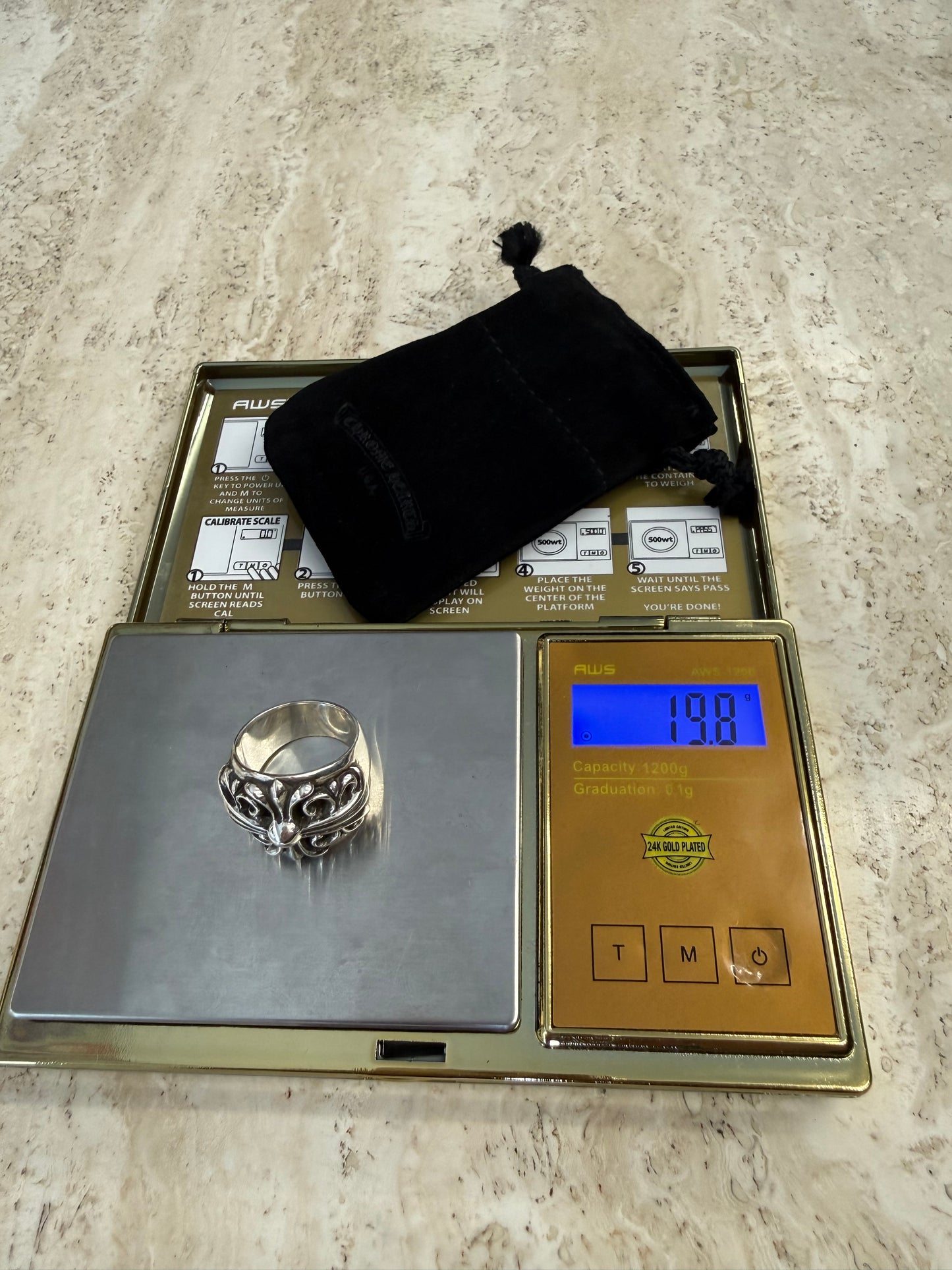 CHROME HEARTS KEEPER SILVER RING