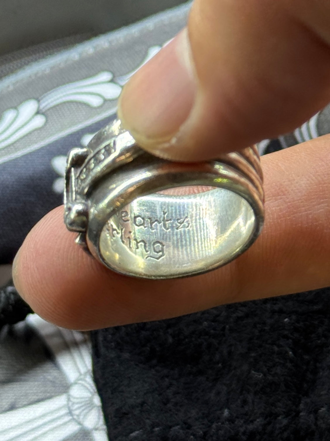 CHROME HEARTS DIAMOND DAGGER SILVER RING SIZE 6.5 (15.5 GRAMS)