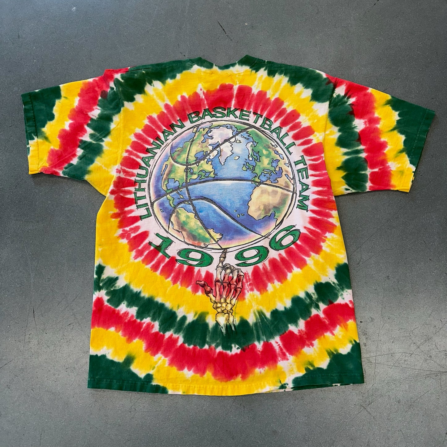 1996 LITHUANIA BASKETBALL LIQUID BLUE TEE (LIQUID BLUE TAG)