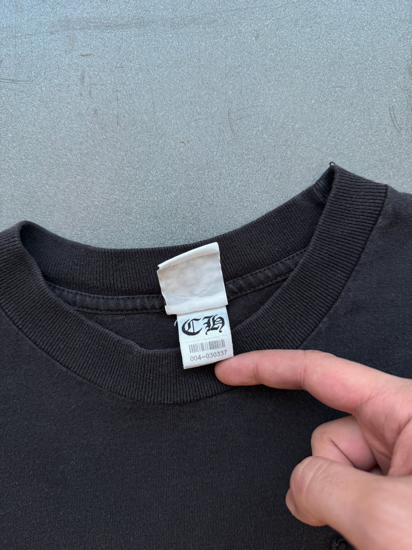 VINTAGE CHROME HEARTS T BAR LOGO STARS POCKET TEE