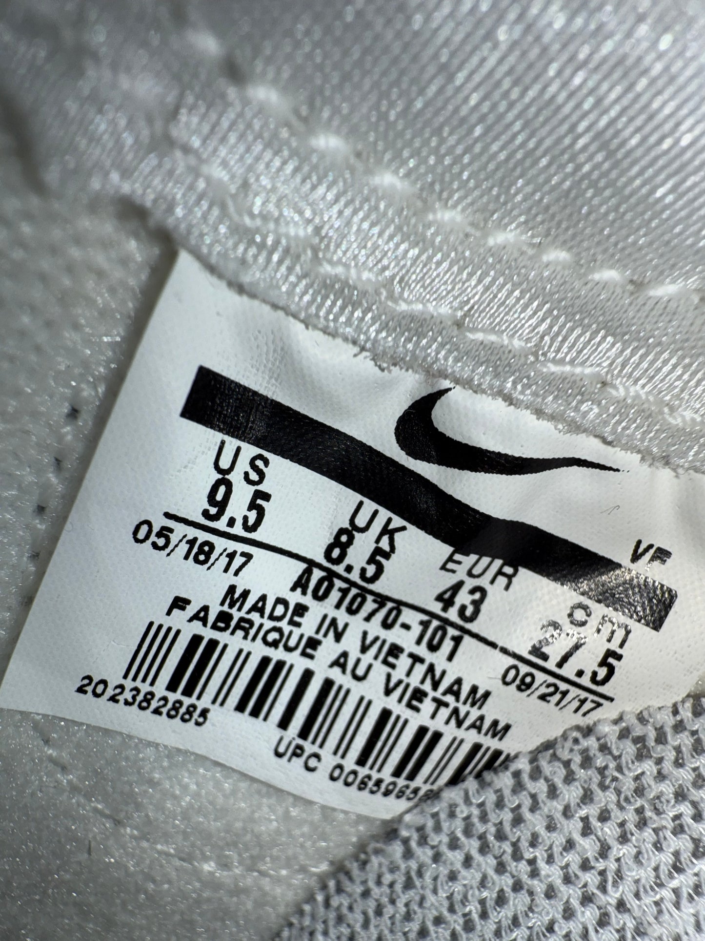 2017 SIZE 9.5 NIKE AIR FORCE 1 ROC-A-FELLA (AF100) (NEW WITH BOX)