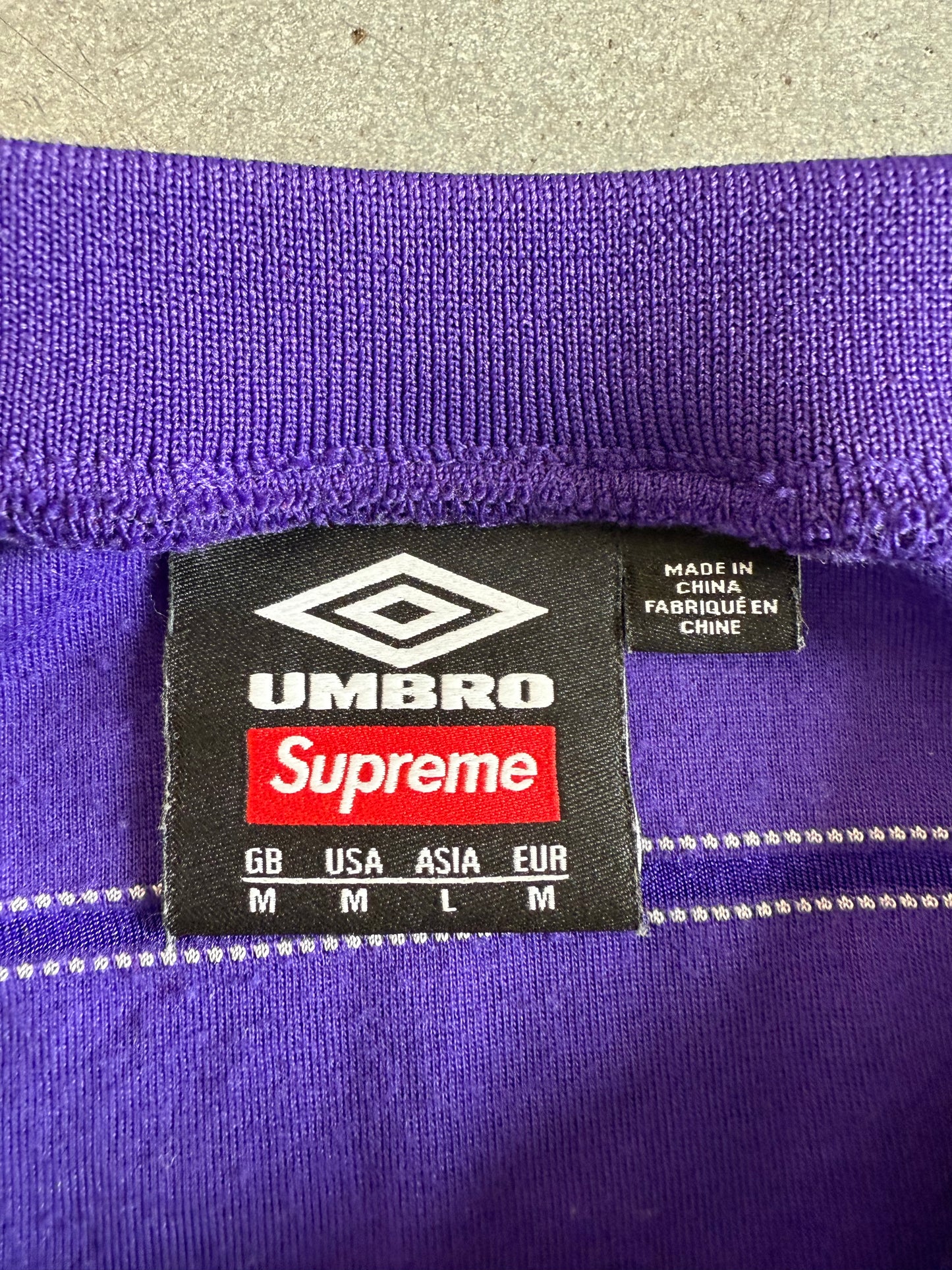 SS25 SUPREME UMBRO STRIPE SOCCER JERSEY TEE - PURPLE