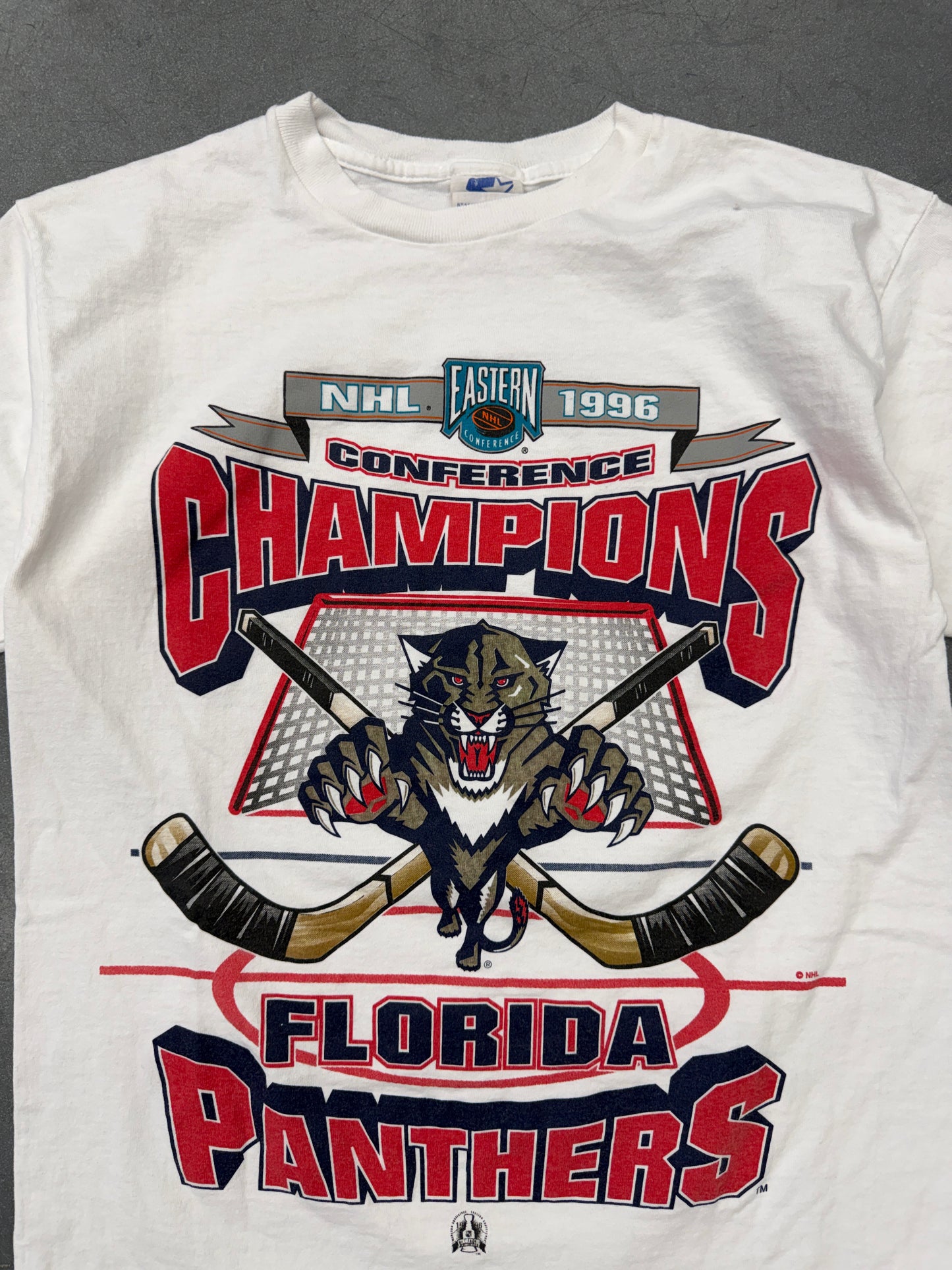 1996 NHL EASTERN CONFERENCE CHAMPIONS FLORIDA PANTHERS TEE (STARTER TAG)