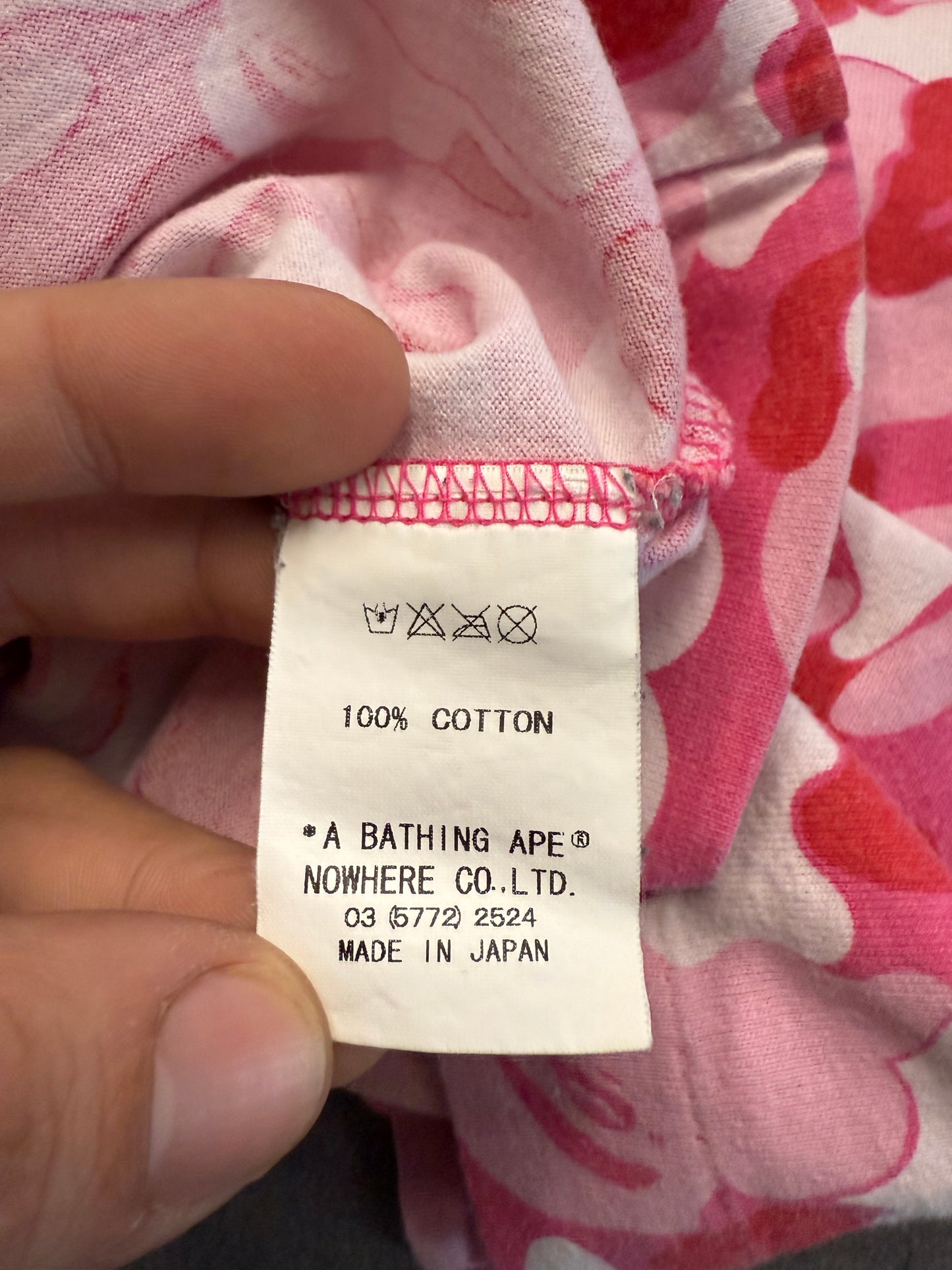 VINTAGE A BATHING APE BAPE ABC CAMO TEE - PINK (XL)