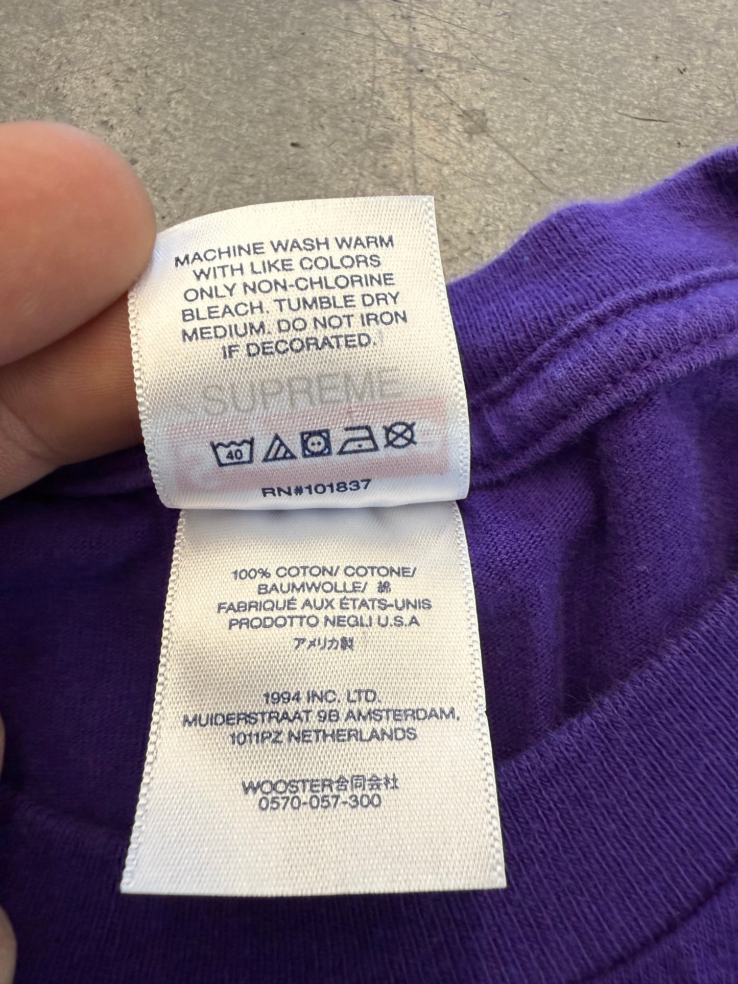 SS23 SUPREME ARABIC LOGO TEE - PURPLE