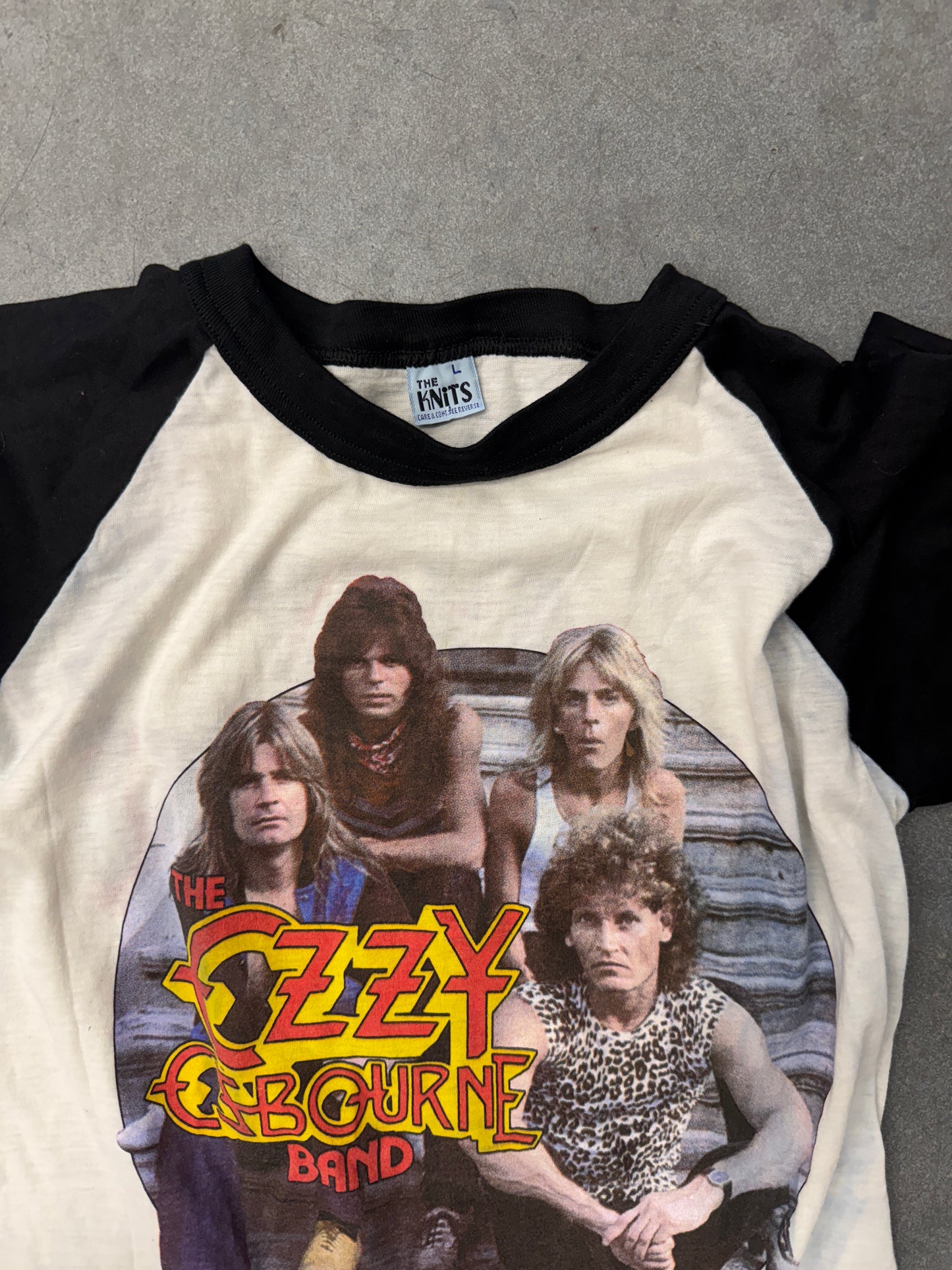 1982 THE OZZY OZBOURNE BAND TOUR RAGLAN TEE (THE KNITS TAG)