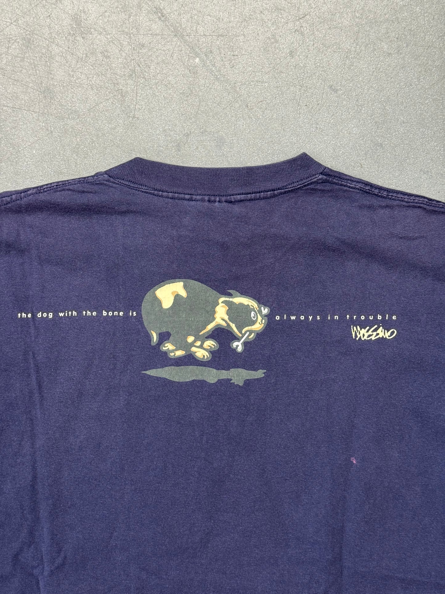 90S MOSSIMO THE DOG WITH THE BONE IS ALWAYS IN TROUBLE TEE