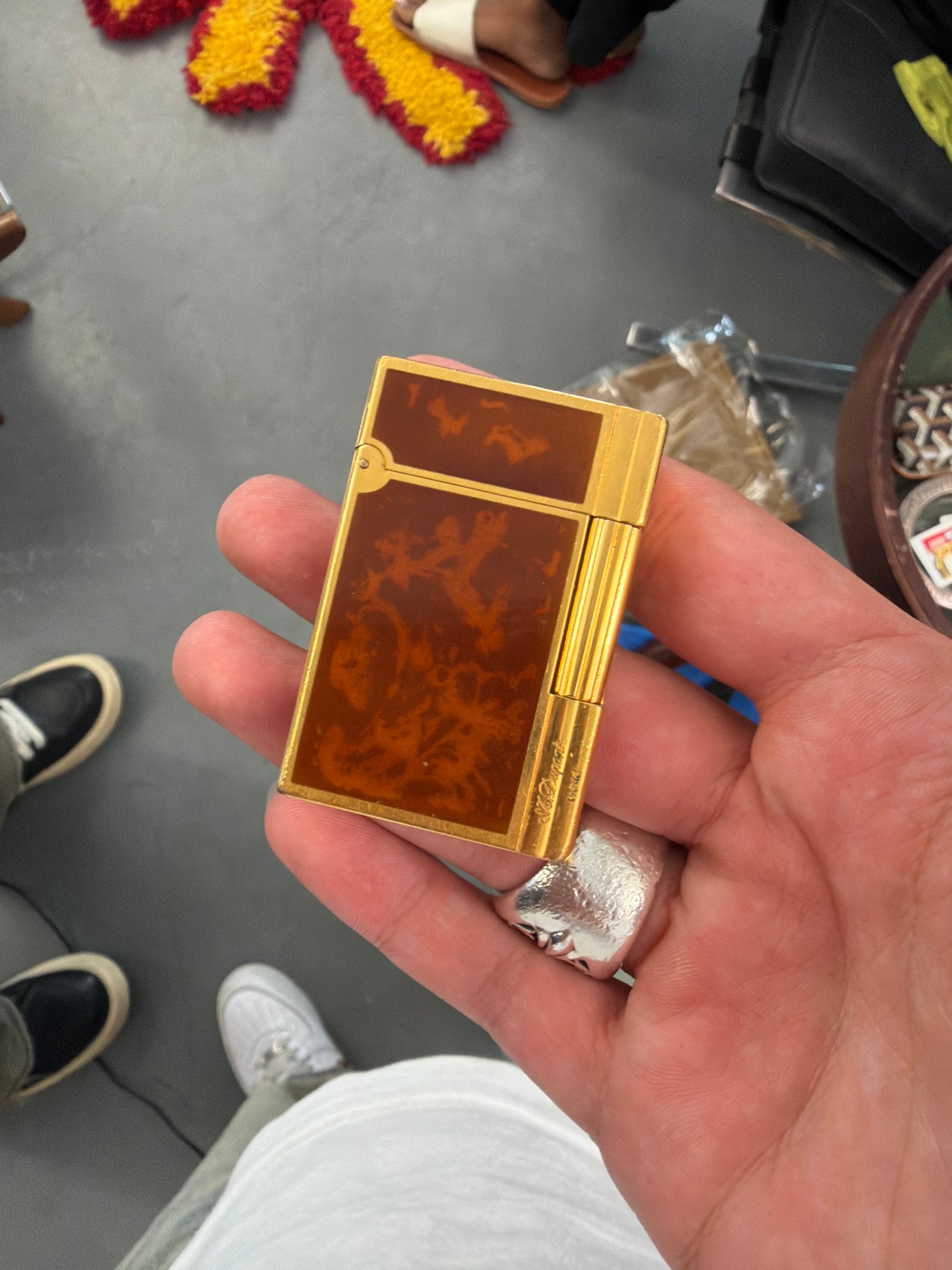 VINTAGE S.T. DUPONT GATSBY TORTOISE SHELL GOLD PLATED LIGHTER