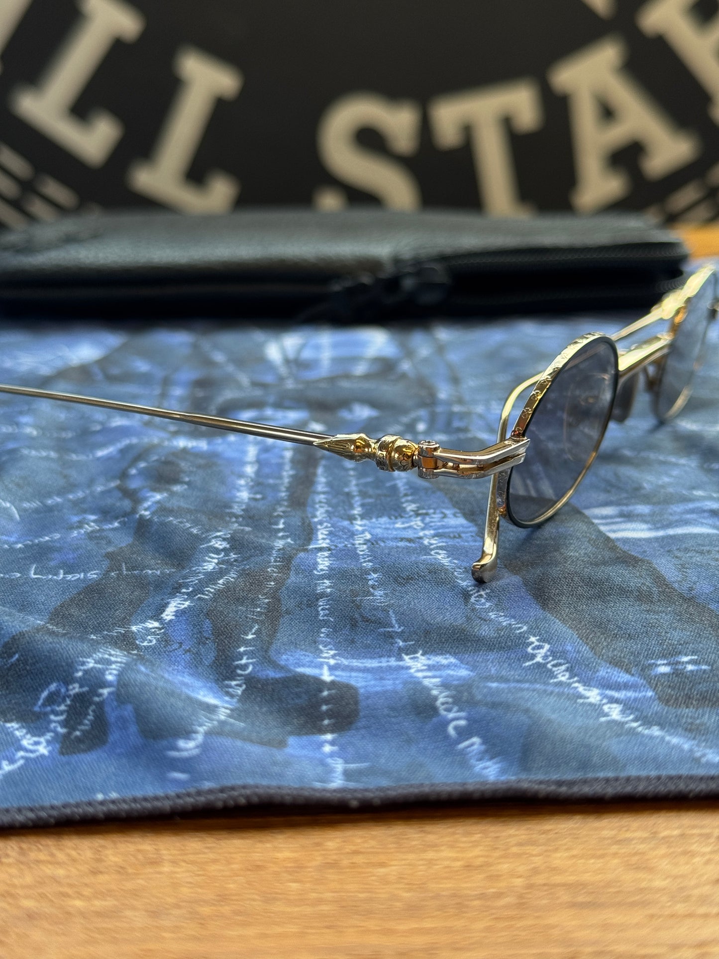 CHROME HEARTS LUX GOLD PLATED OVAL SUNGLASSES