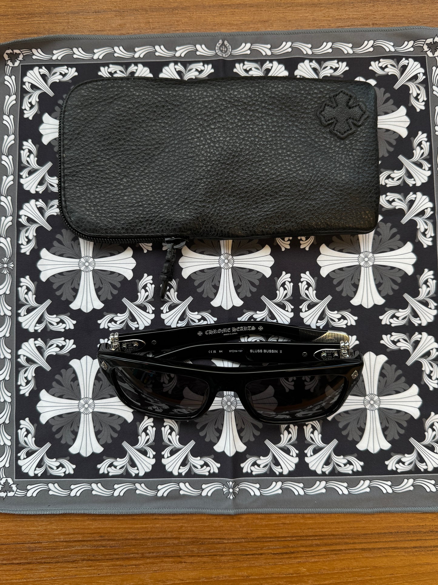 CHROME HEARTS SLUSS BUSSIN II BLACK SUNGLASSES + SILVER HARDWARE (COMES WITH CASE)