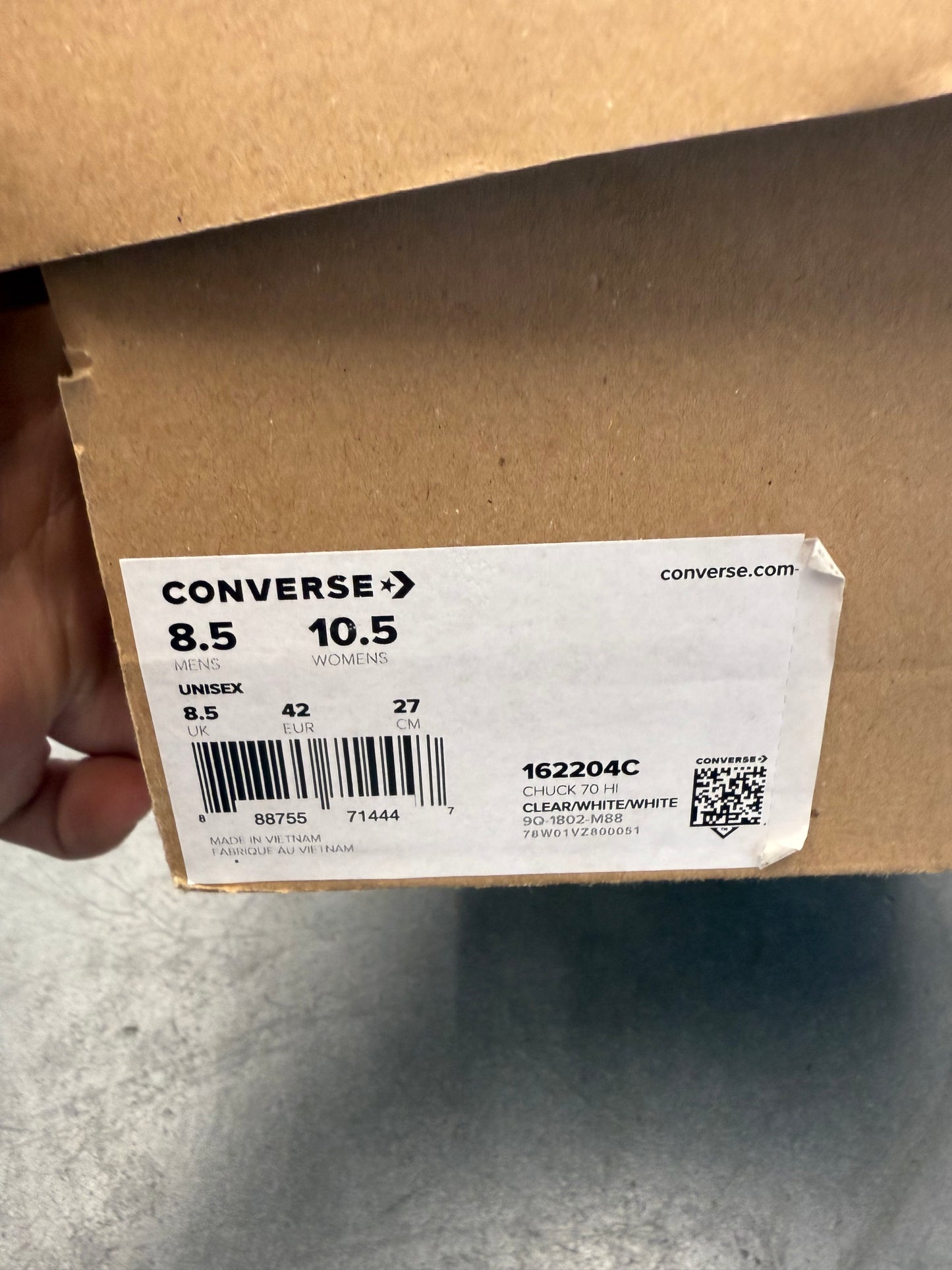 2018 SIZE 8.5 CONVERSE CHUCK 70 OFF-WHITE THE TEN (PRE-OWNED + OG ALL)