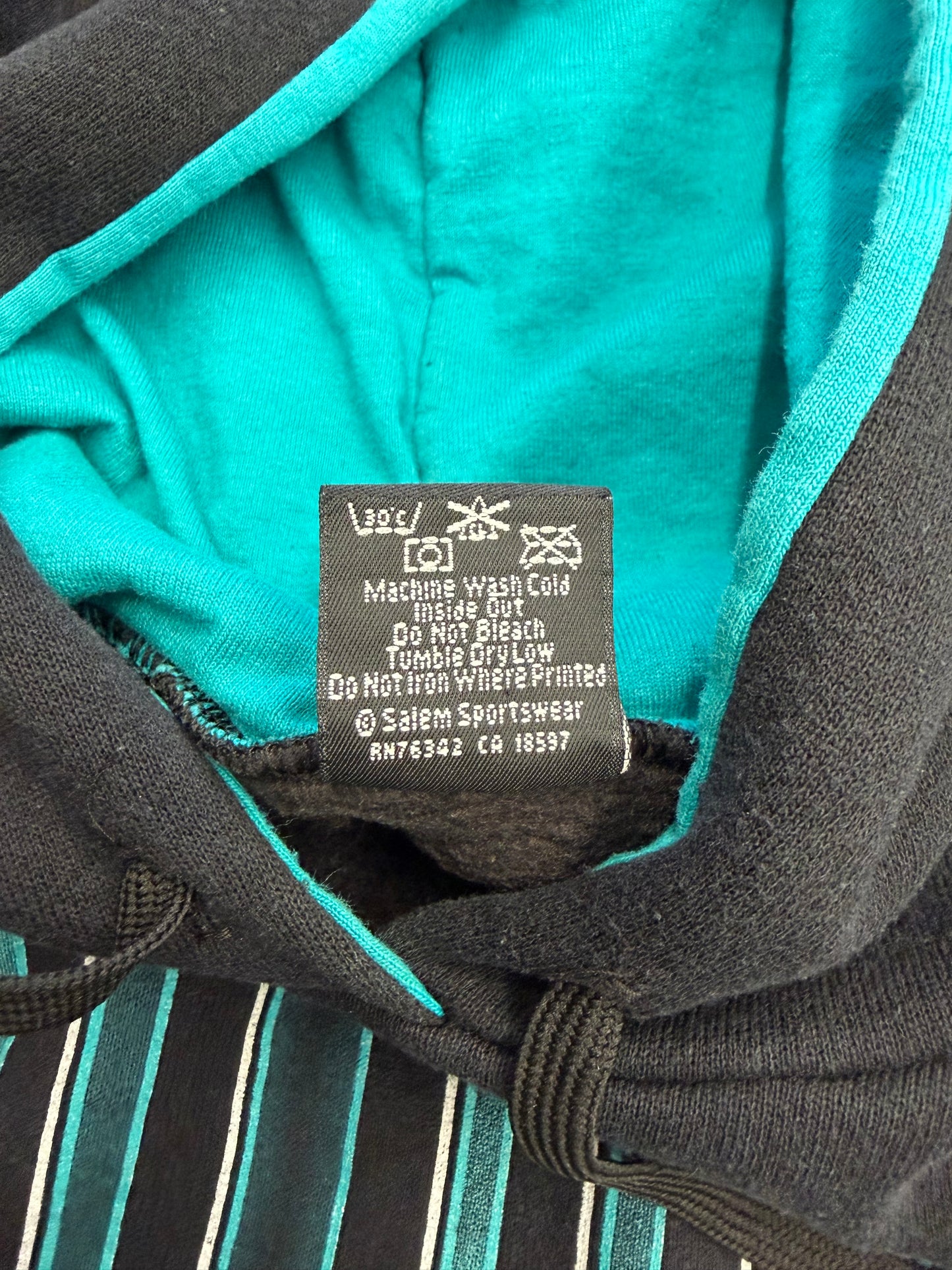 1991 SALEM MIAMI DOLPHINS HELMET SPELLOUT HOODIE (FRONT ROW TAG)