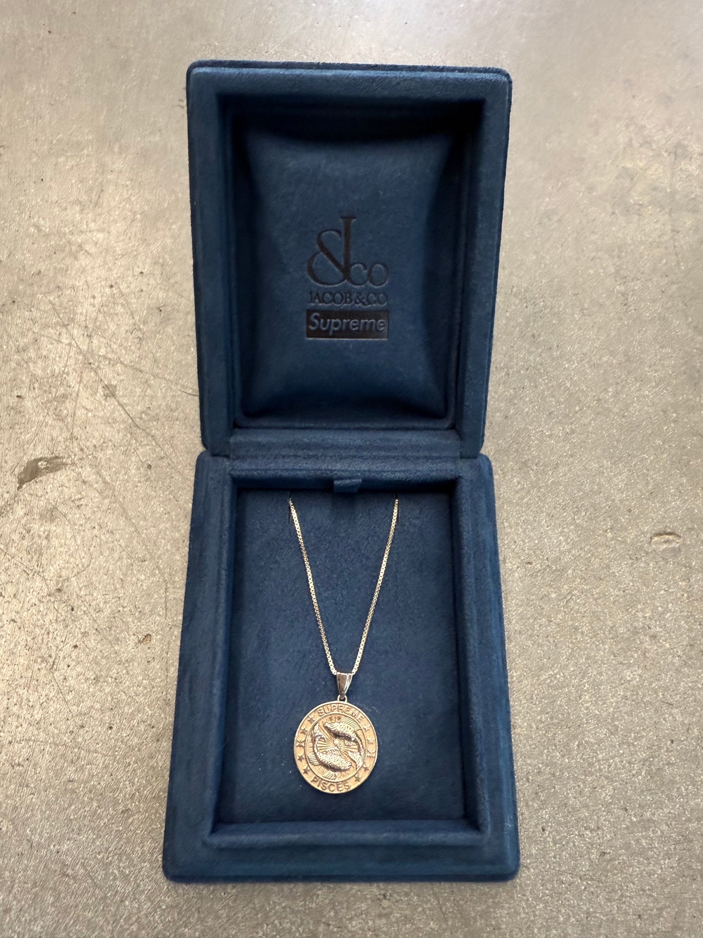 FW24 SUPREME JACOB & CO PISCES ZODIAC PENDANT STERLING SILVER