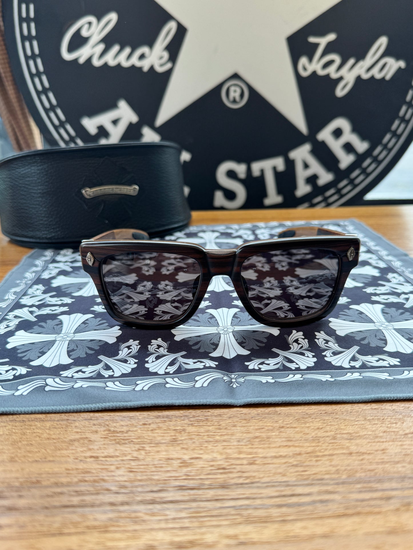 CHROME HEARTS LILITH WOODEN SUNGLASSES (WITH CASE)