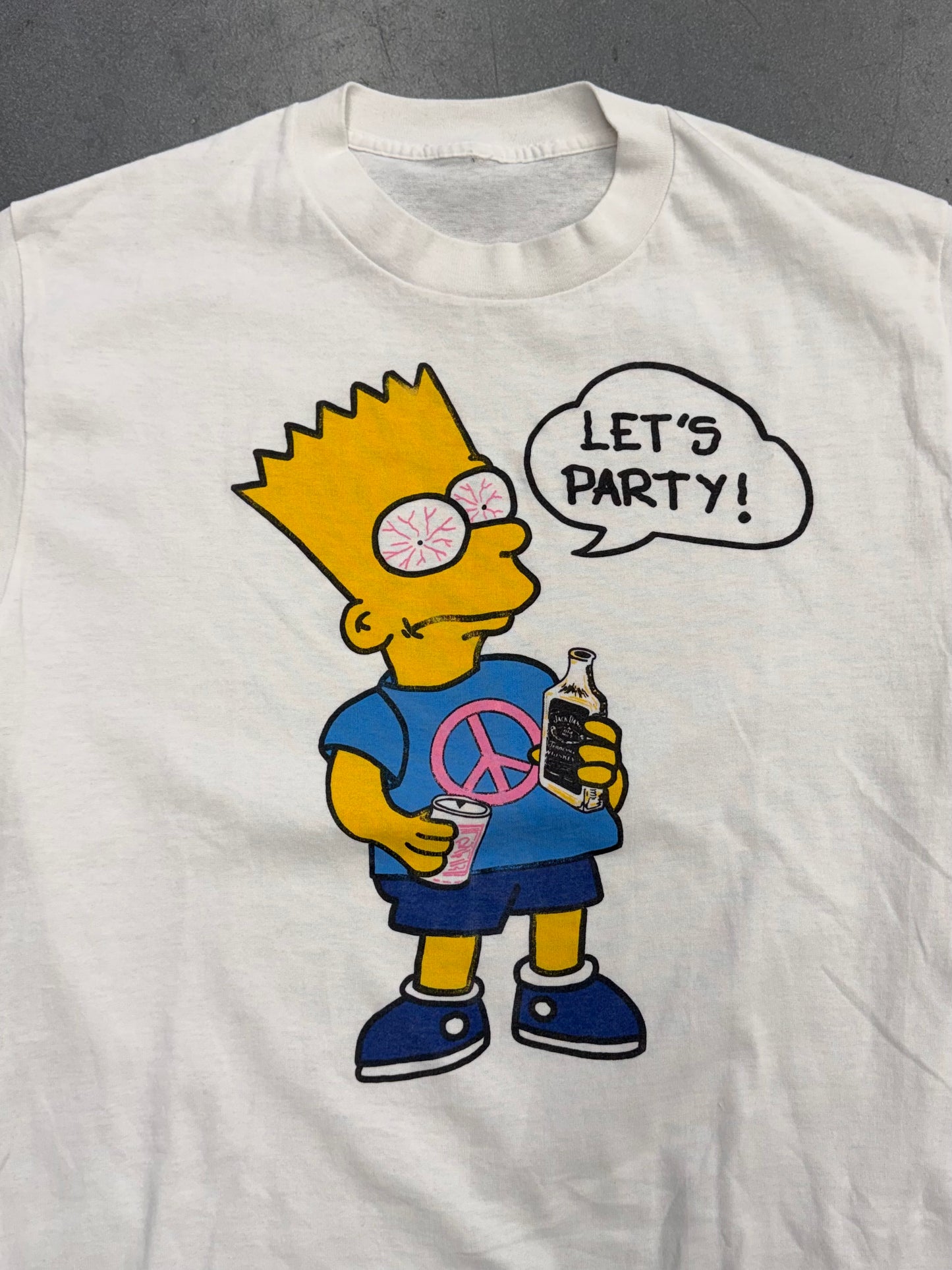 90S BART SIMPSON "LET'S PARTY!" BOOTLEG TEE (PULLED TAG)