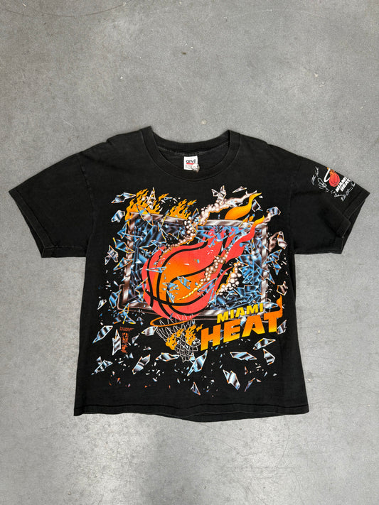 1992 MIAMI HEAT SHATTERED BACKBOARD TEE (ANVIL RED BAR TAG)