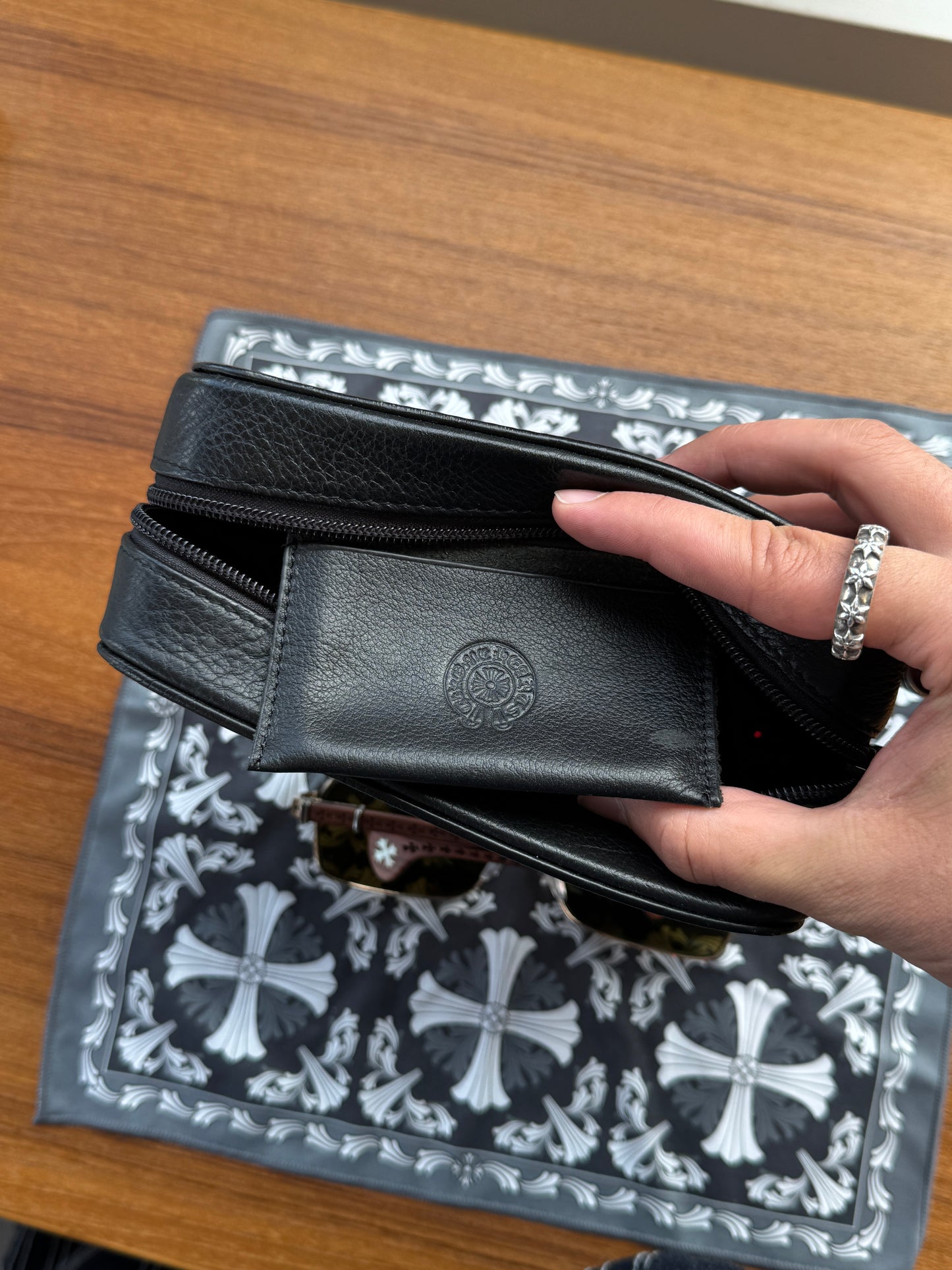 VINTAGE CHROME HEARTS THE BEAST I WOODEN SUNGLASSES (WITH CASE)