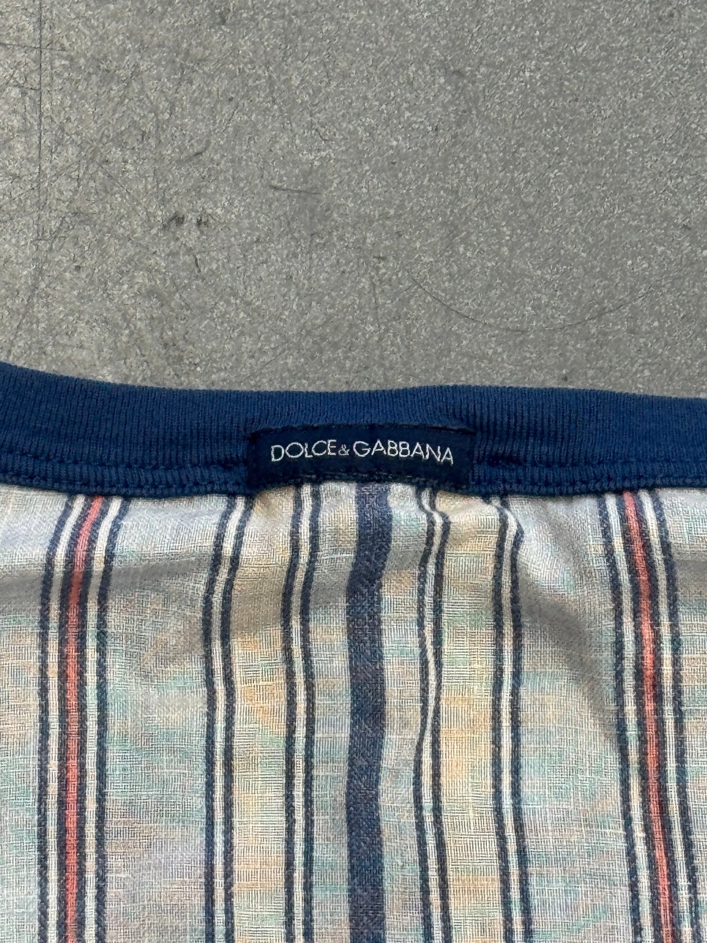 DOLCE & GABBANA PIN-UP STRIPED LINEN SHIRT