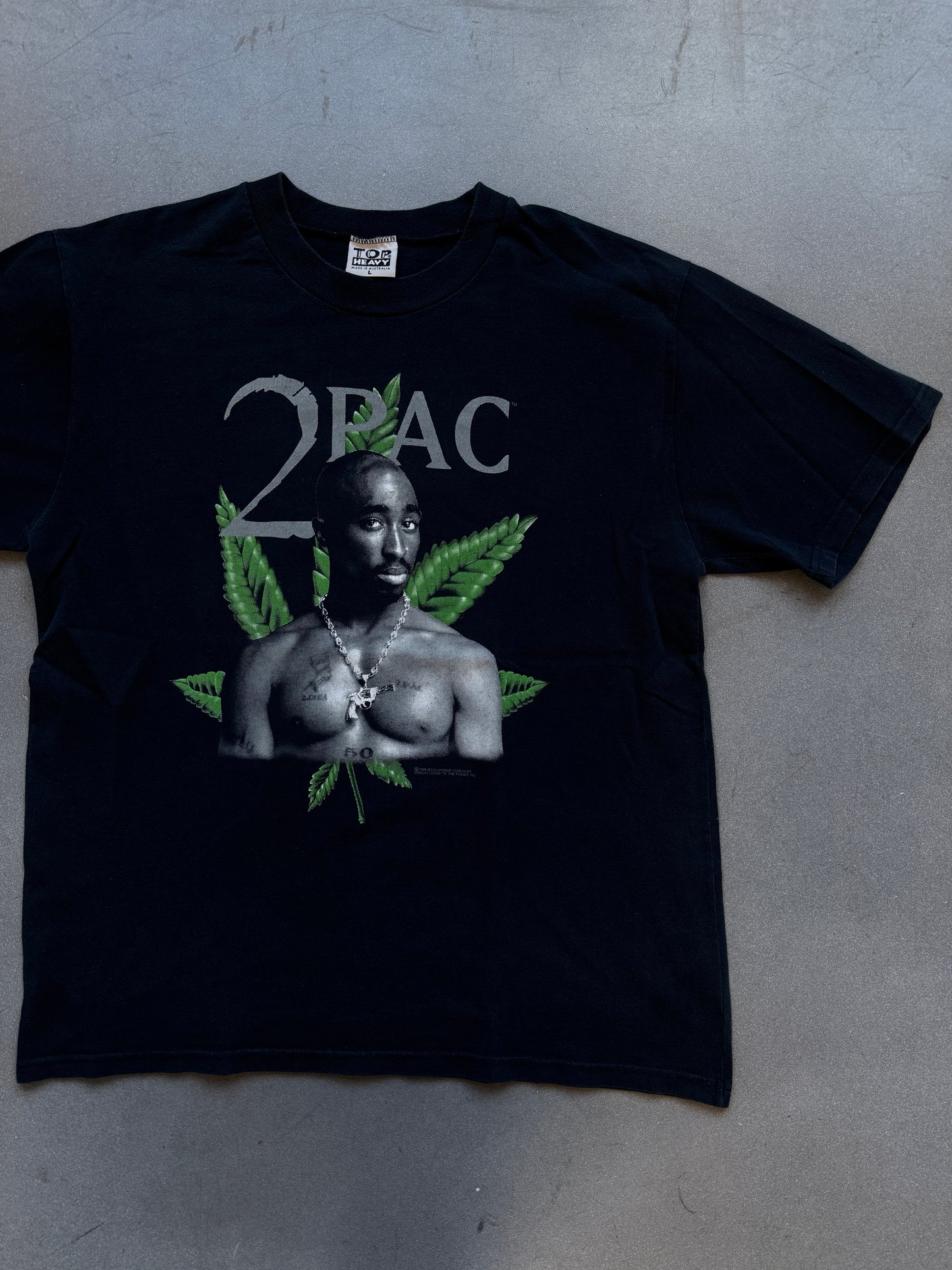 1998 2PAC TUPAC WEED LEAF TEE (TOP HEAVY TAG)