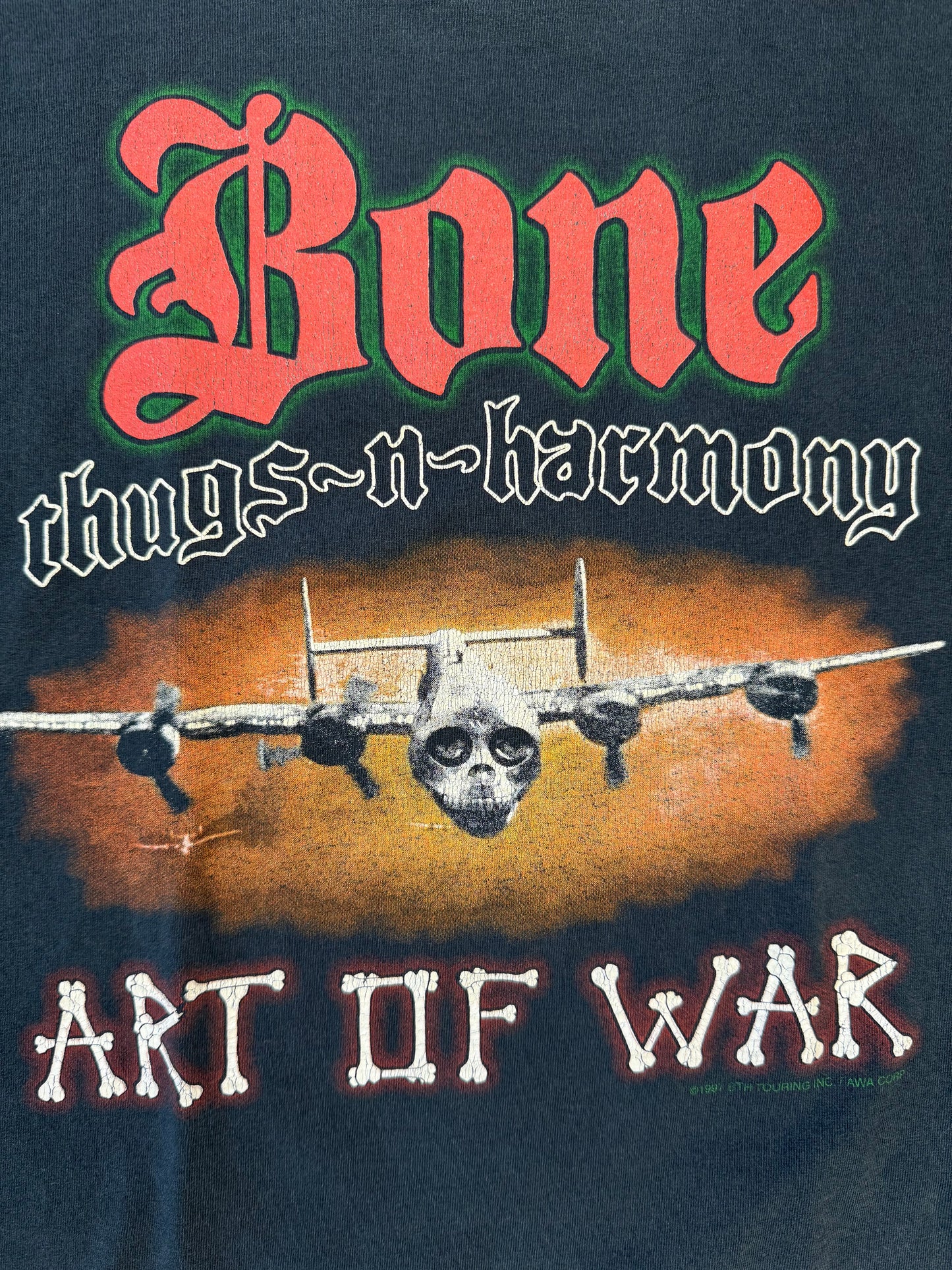 1997 BONE THUGS-N-HARMONY ART OF WAR TOUR AIRPLANE TEE (JERZEES TAG)