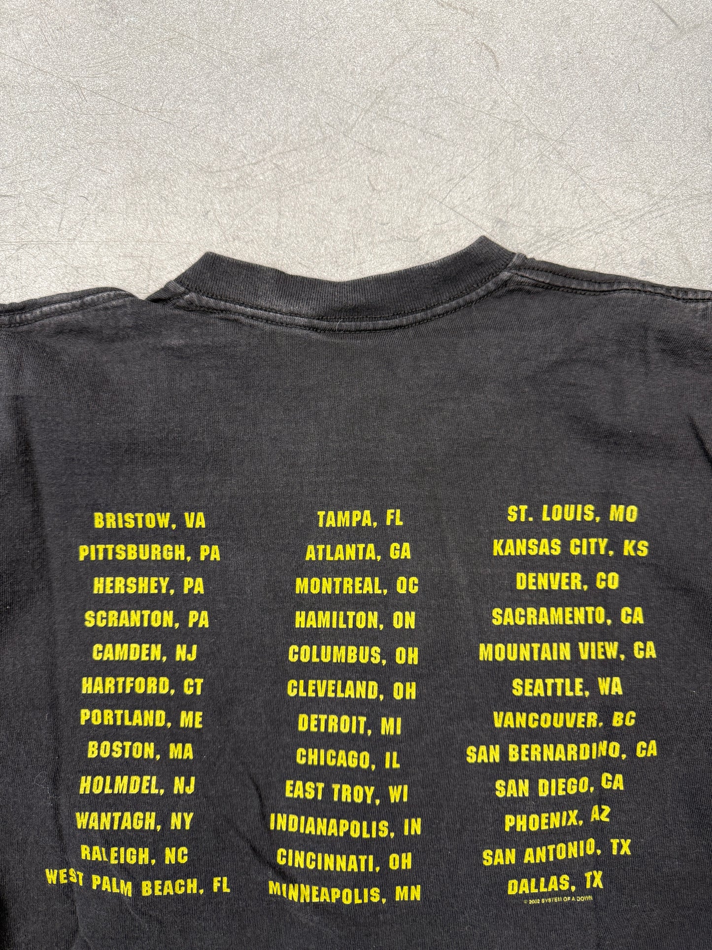 2002 SYSTEM OF A DOWN TOUR TEE (ALL SPORT TAG)