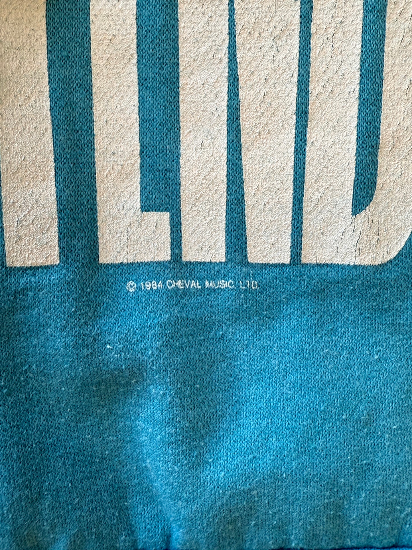 1984 THE PRETENDERS USA TOUR SLEEVELESS CREWNECK SWEATER TEE (TOUR TAG)