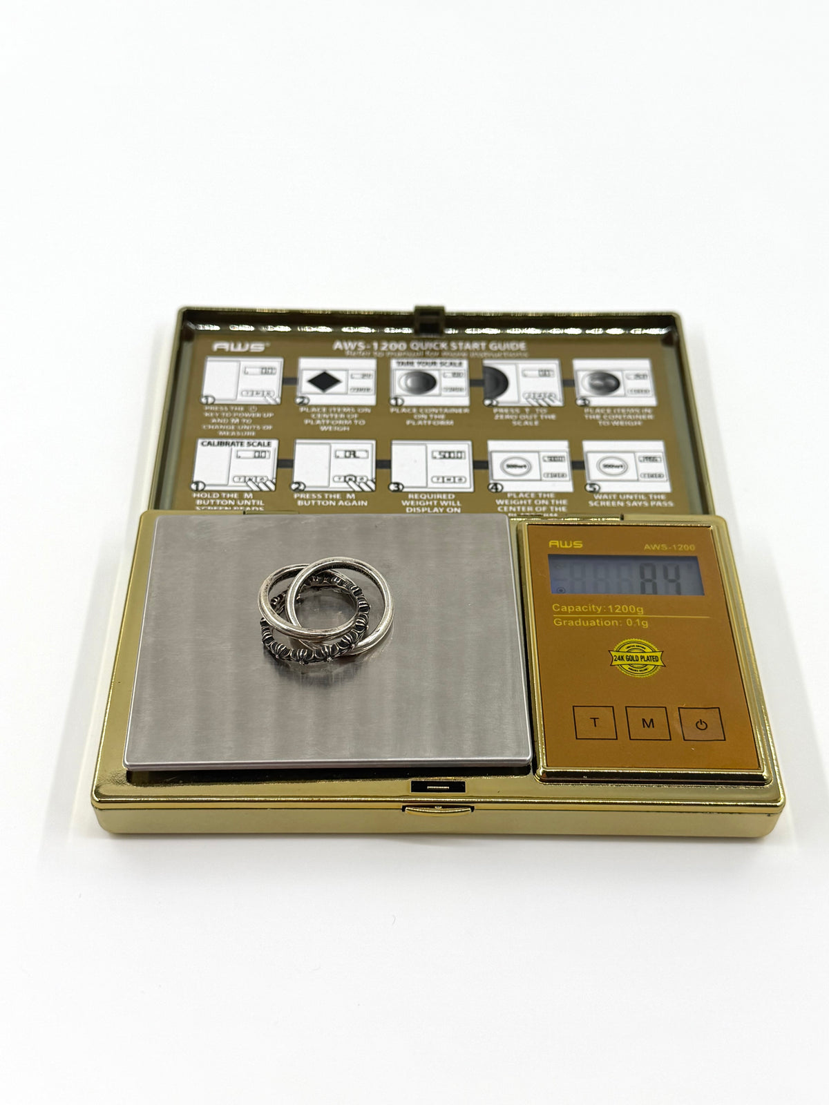 CHROME HEARTS TINY E CH PLUS TRIPLE INTERLOCKING SILVER BAND RING