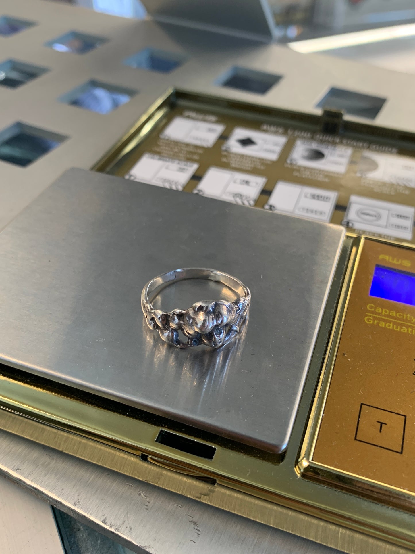 1900’S ART NOUVEAU ANGEL CUPID SILVER RING (4.2 GRAMS)