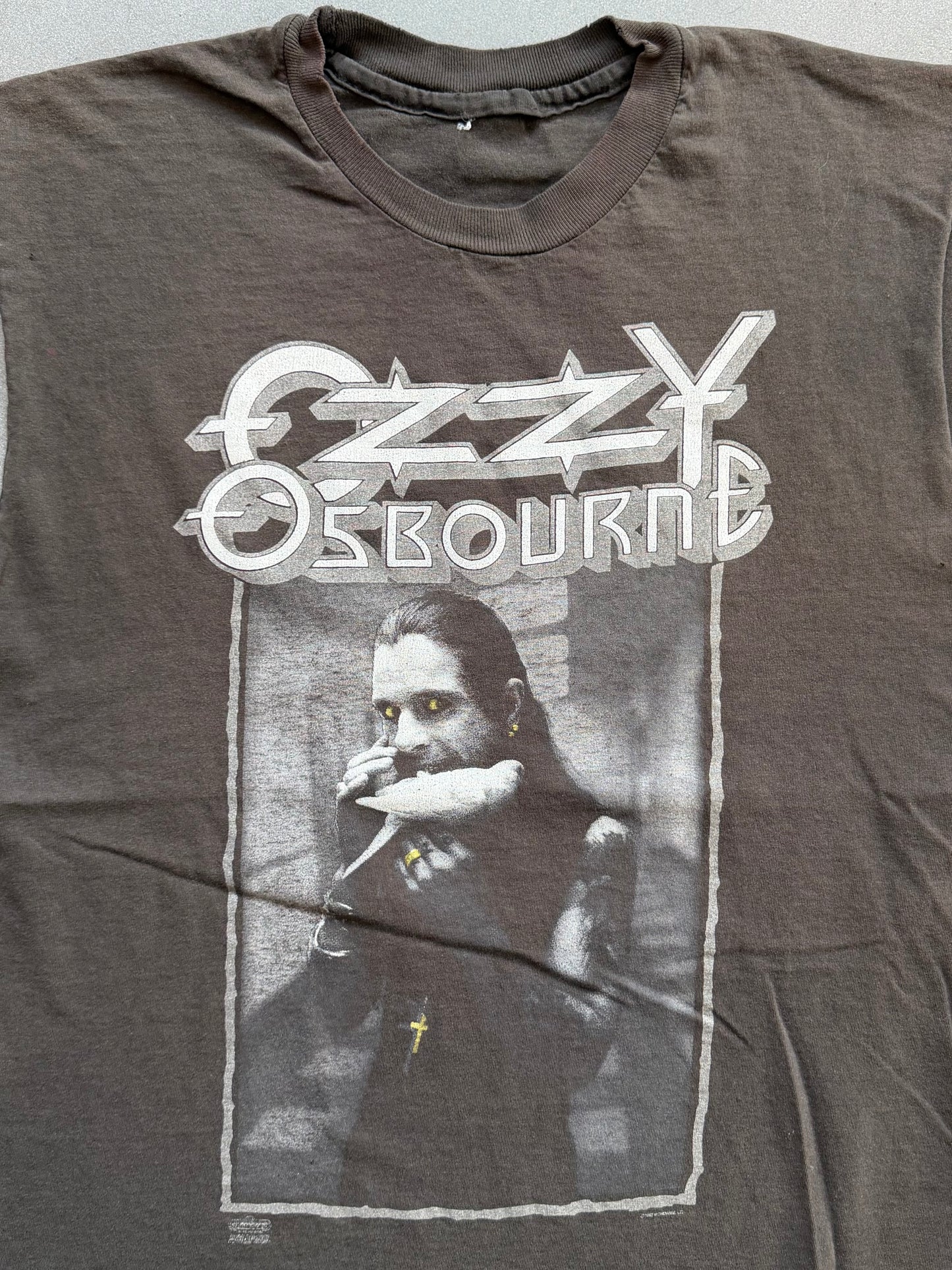 1992 OZZY OSBOURNE THE LAST BLOODY SHOWS CUT-OFF TEE (PULLED TAG)