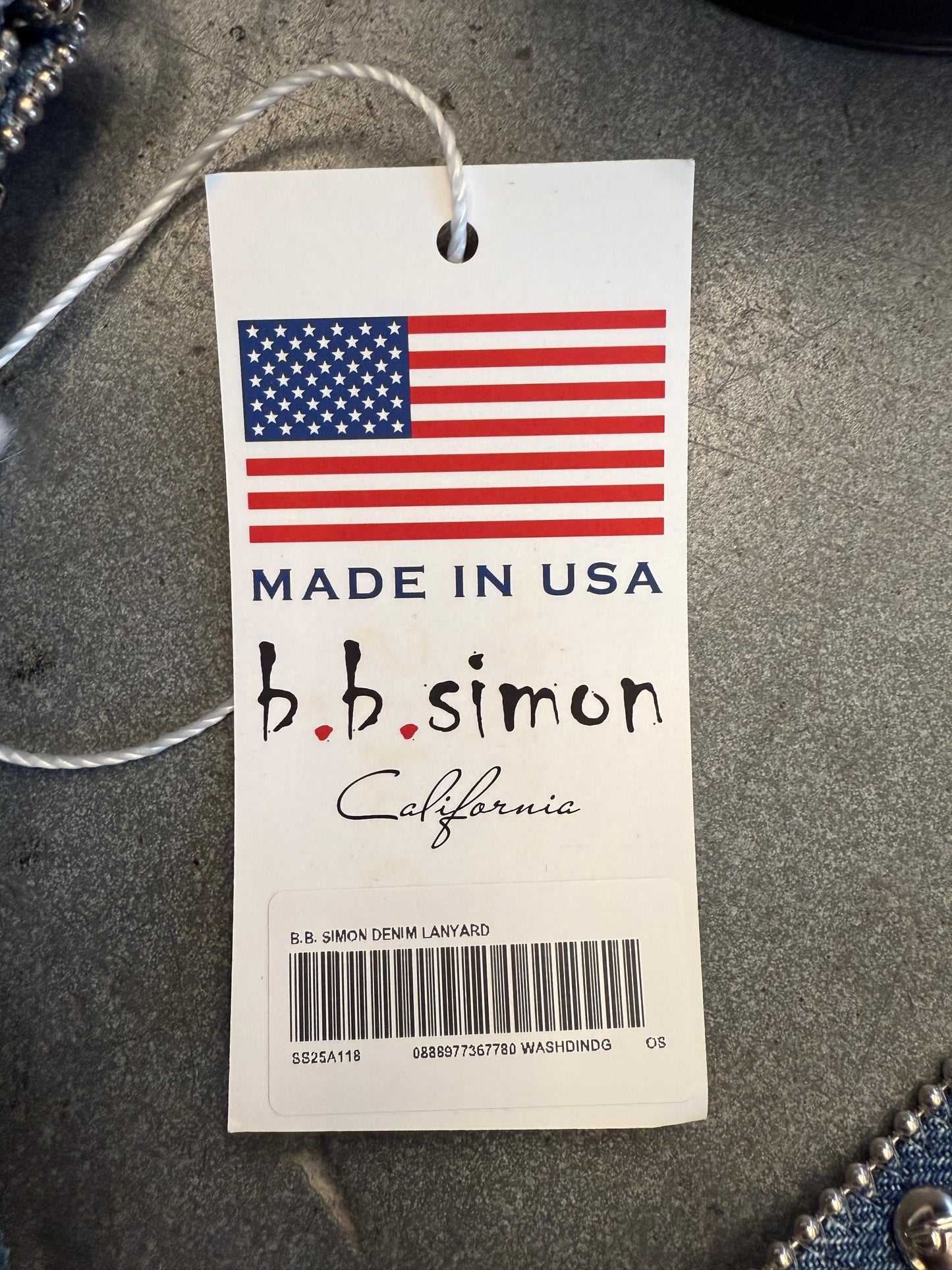 SS25 SUPREME B.B. SIMON DENIM LANYARD - WASHED INDIGO (NEW IN BOX)