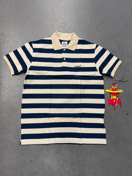 SEASON 10 BILLIONAIRE BOYS CLUB BBC AIRPLANE STRIPED POLO SHIRT (L) (NEW WITH TAG & BAG)