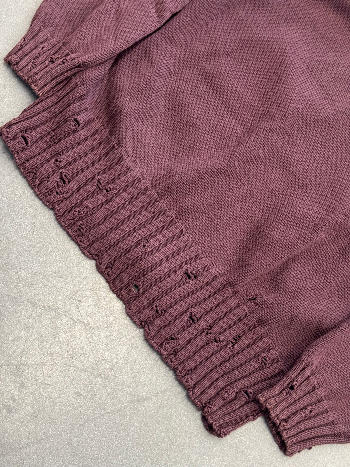 MARNI V-NECK DISTRESSED CARDIGAN