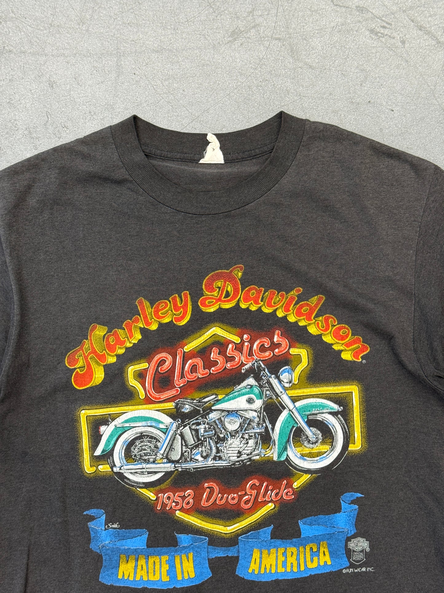 80S HARLEY-DAVIDSON CLASSICS 1958 DUO-GLIDE TEE (FADED TAG)
