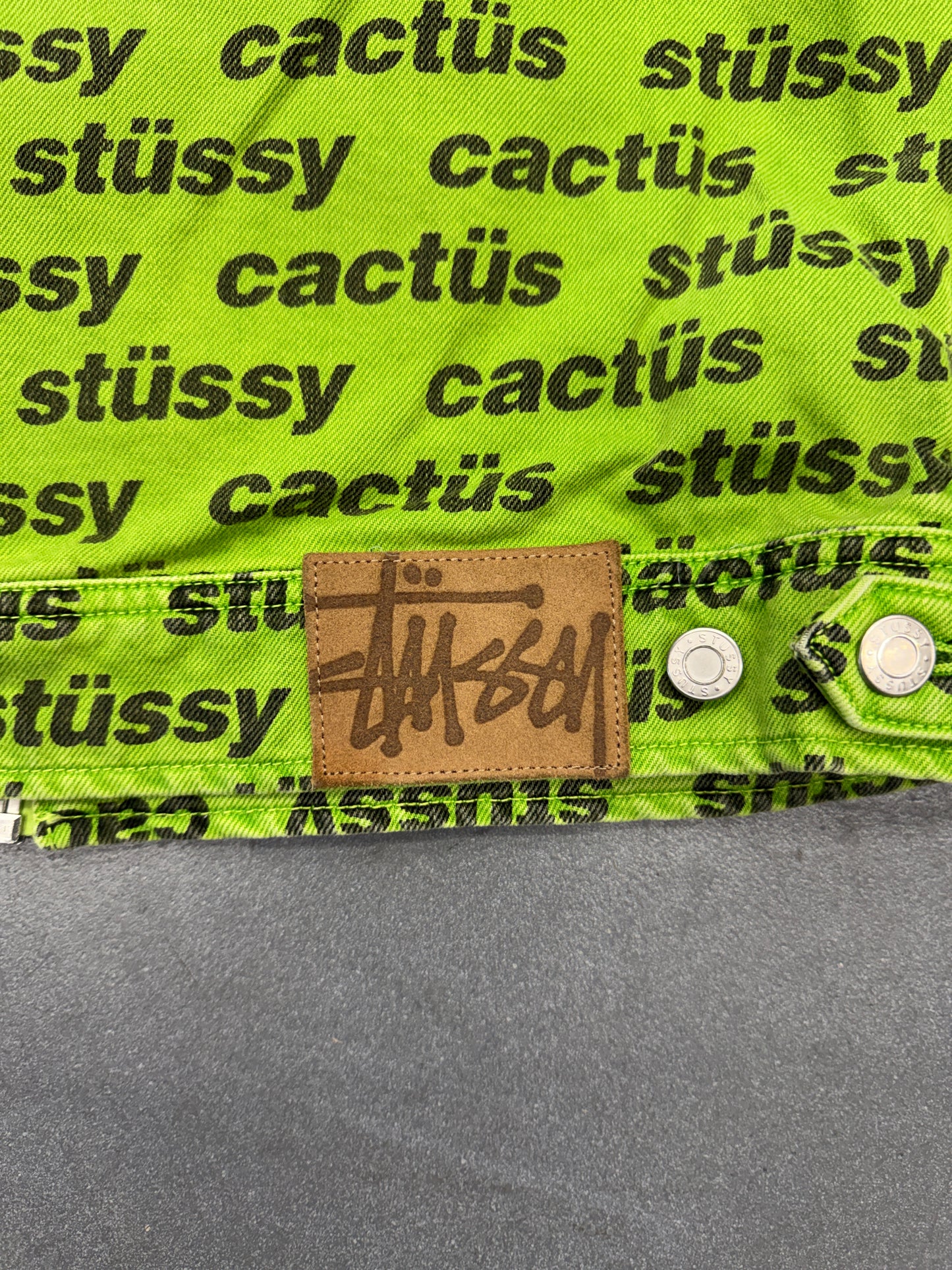 2021 STUSSY X CPFM CACTUS PLANT FLEA MARKET ZIP WORK JACKET - GREEN