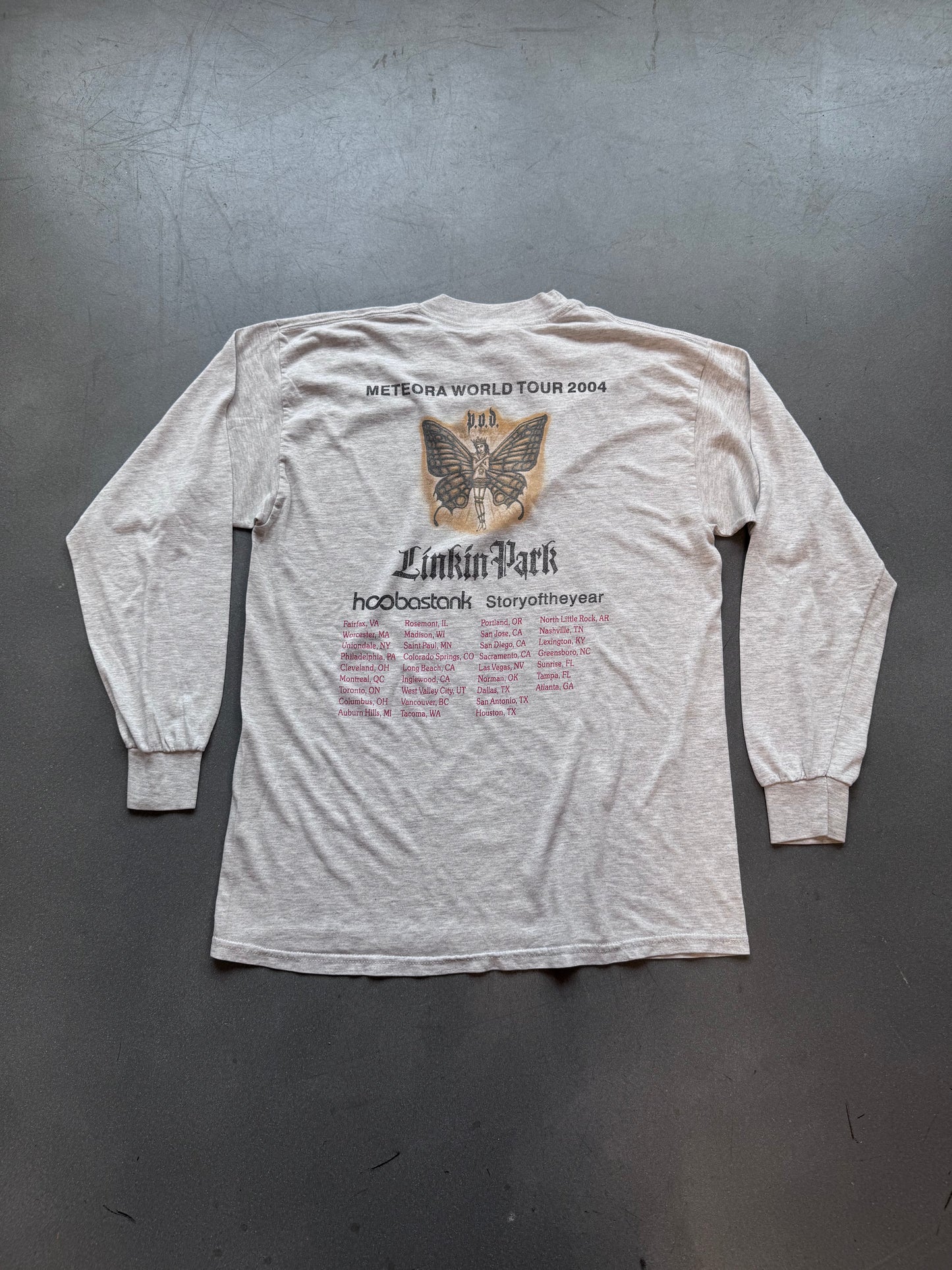 2004 LINKIN PARK METEORA WORLD TOUR LS TEE (GILDAN TAG)