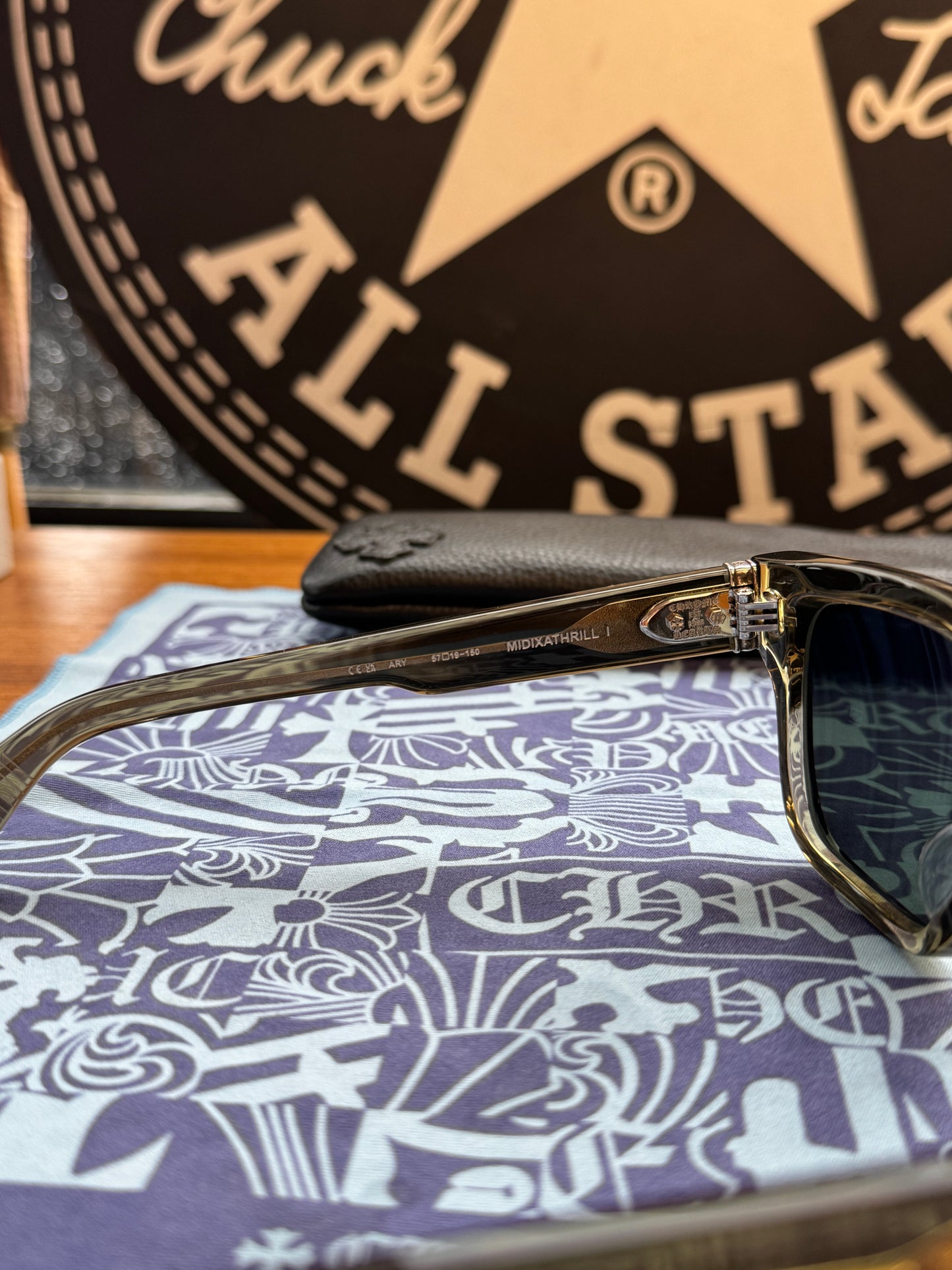 CHROME HEARTS MIDIXATHRILL I SUNGLASSES - CLEAR SMOKE GREY (BRAND NEW WITH CLOTH AND CASE)