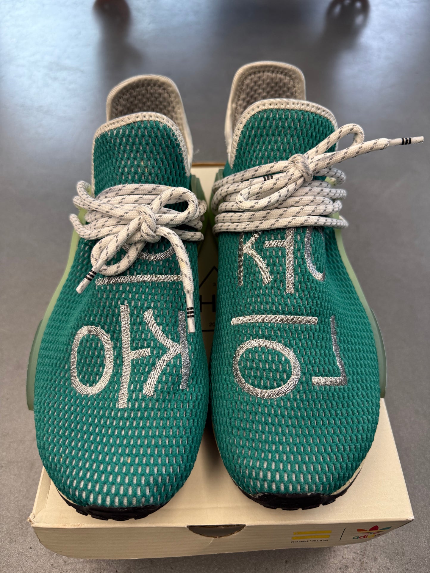 2020 SIZE 8.5 ADIDAS NMD HU PHARRELL DASH GREEN (WITH BOX)