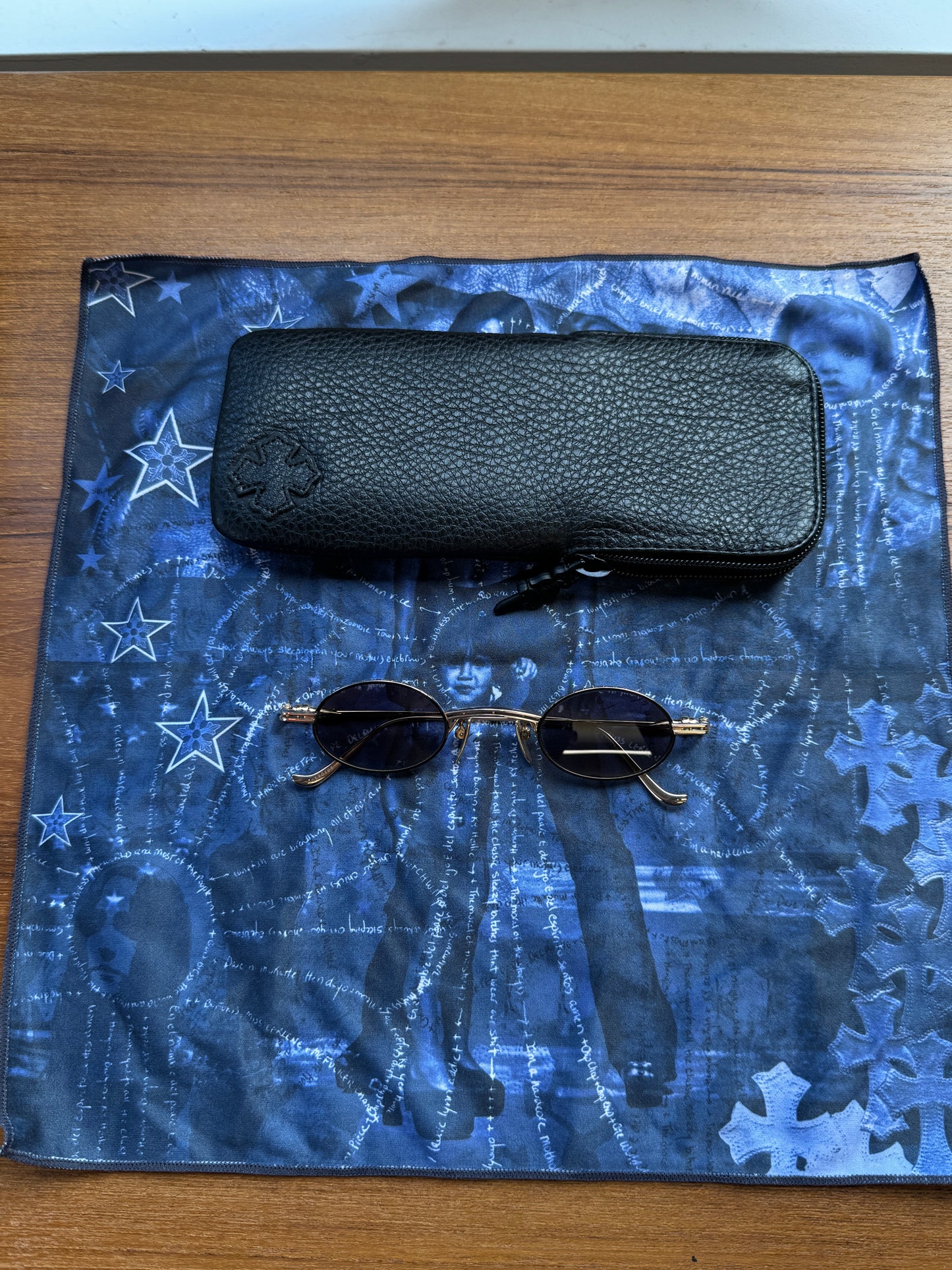CHROME HEARTS LUX GOLD PLATED OVAL SUNGLASSES