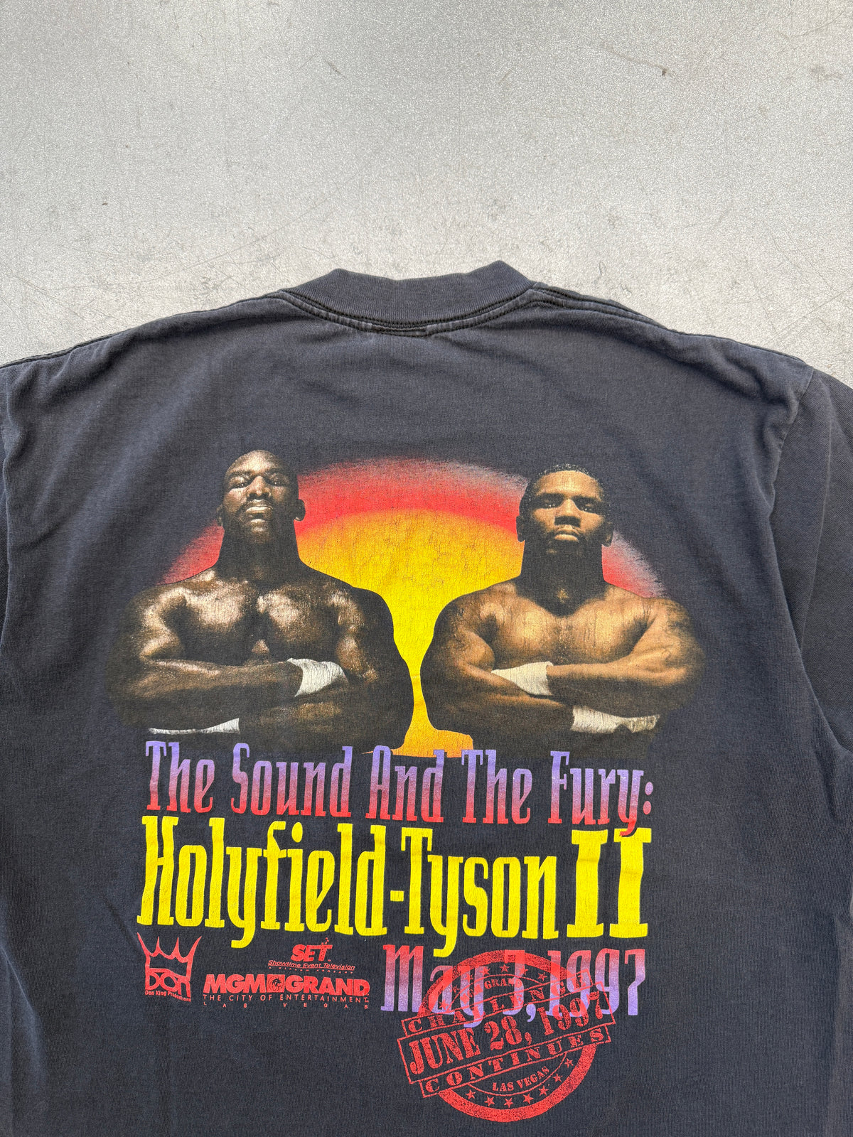 1997 TYSON VS. HOLYFIELD II HEAVYWEIGHT CHAMPIONSHIP TEE (MGM GRAND TAG)