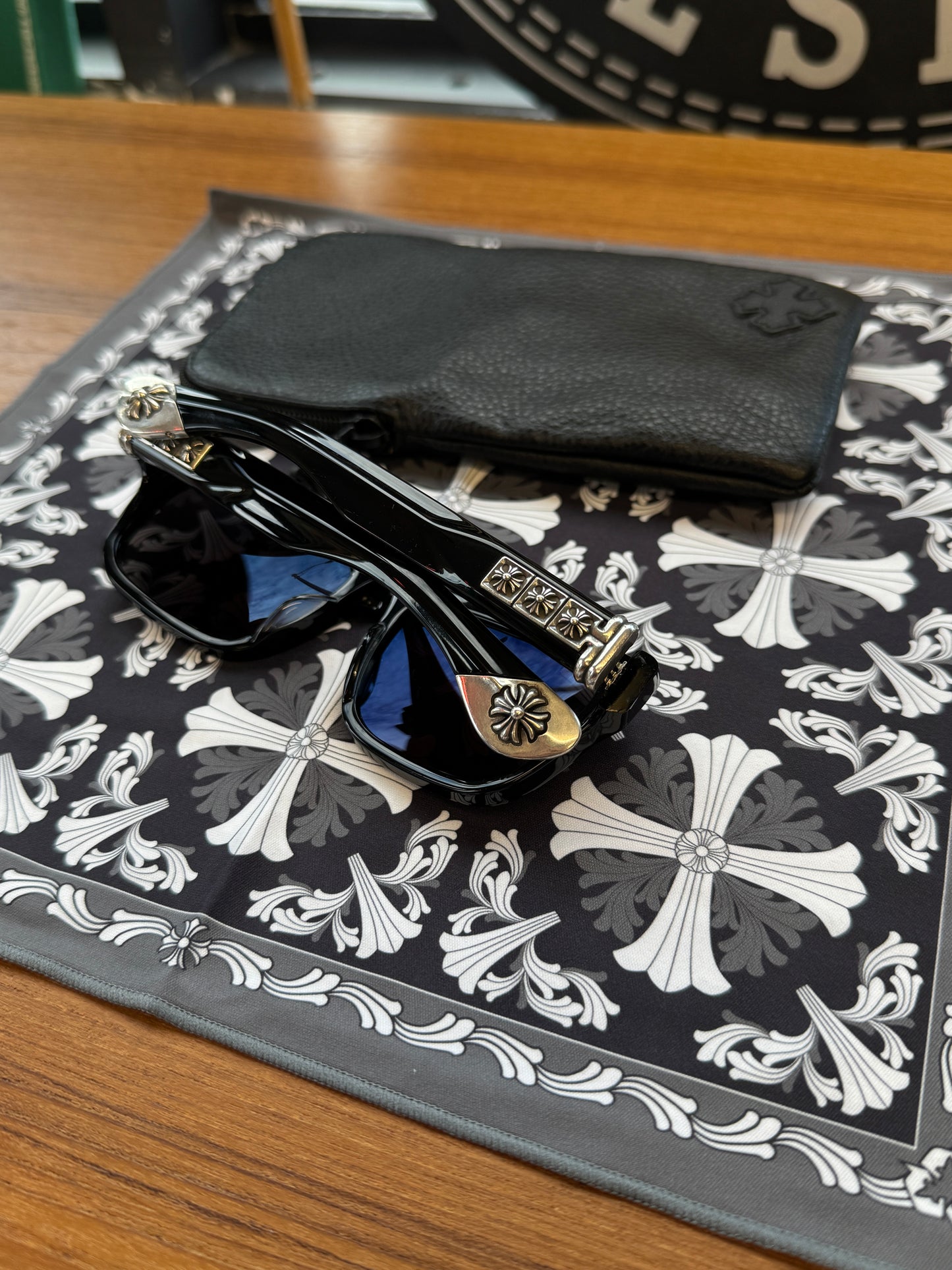 CHROME HEARTS SLUSS BUSSIN II BLACK SUNGLASSES + SILVER HARDWARE (COMES WITH CASE)