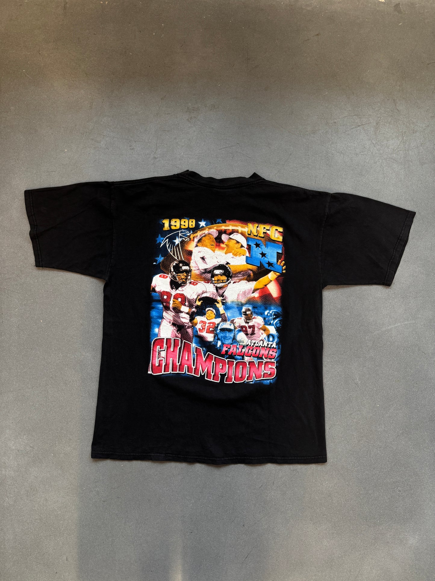 1998 ATLANTA FALCONS NFC CHAMPIONS RAP STYLE TEE (ALL SPORT TAG)