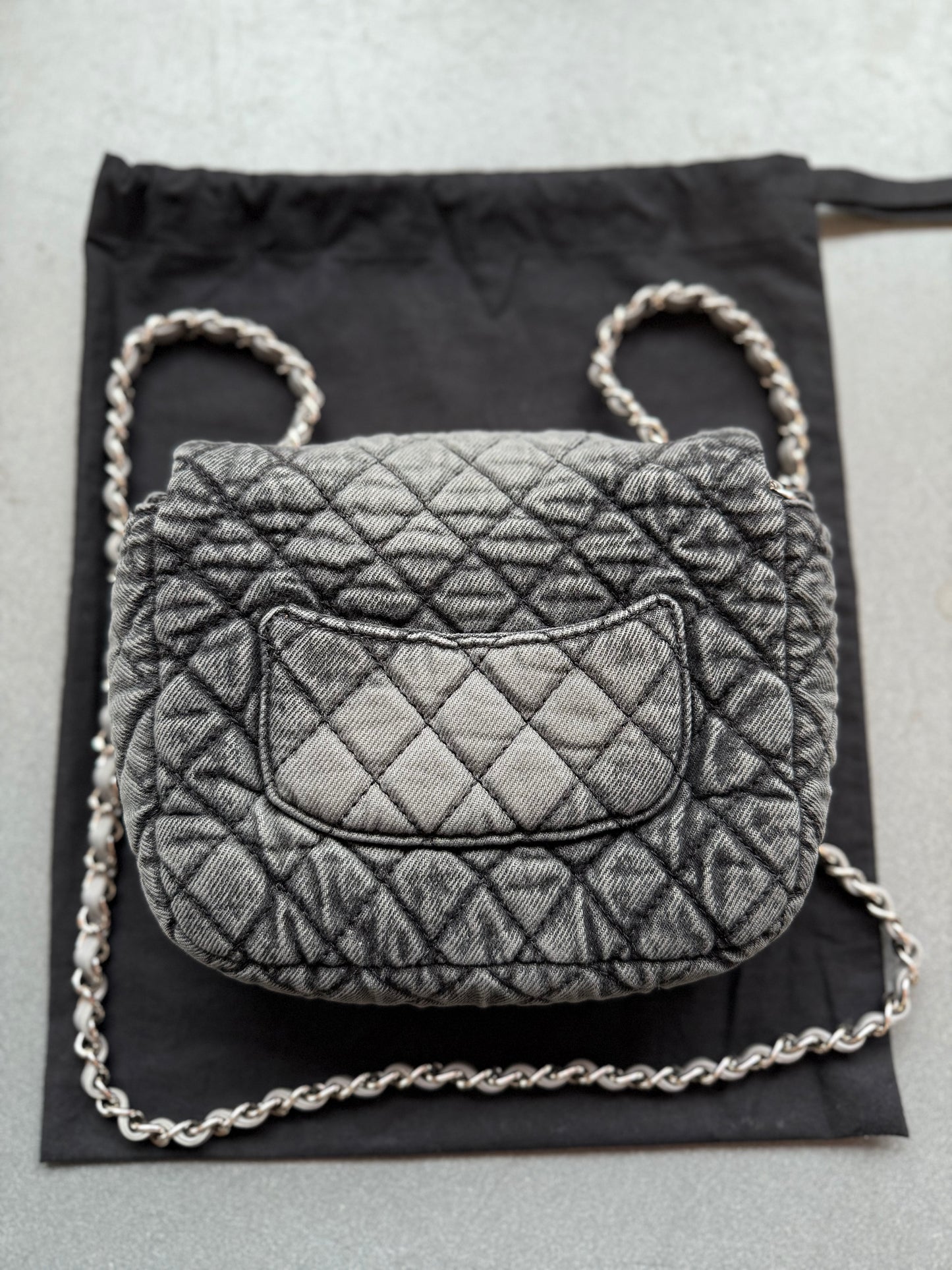 CHANEL DENIMPRESSIONS SMALL FLAP BAG - BLACK (NEW WITH DUSTBAG) (TANIA)