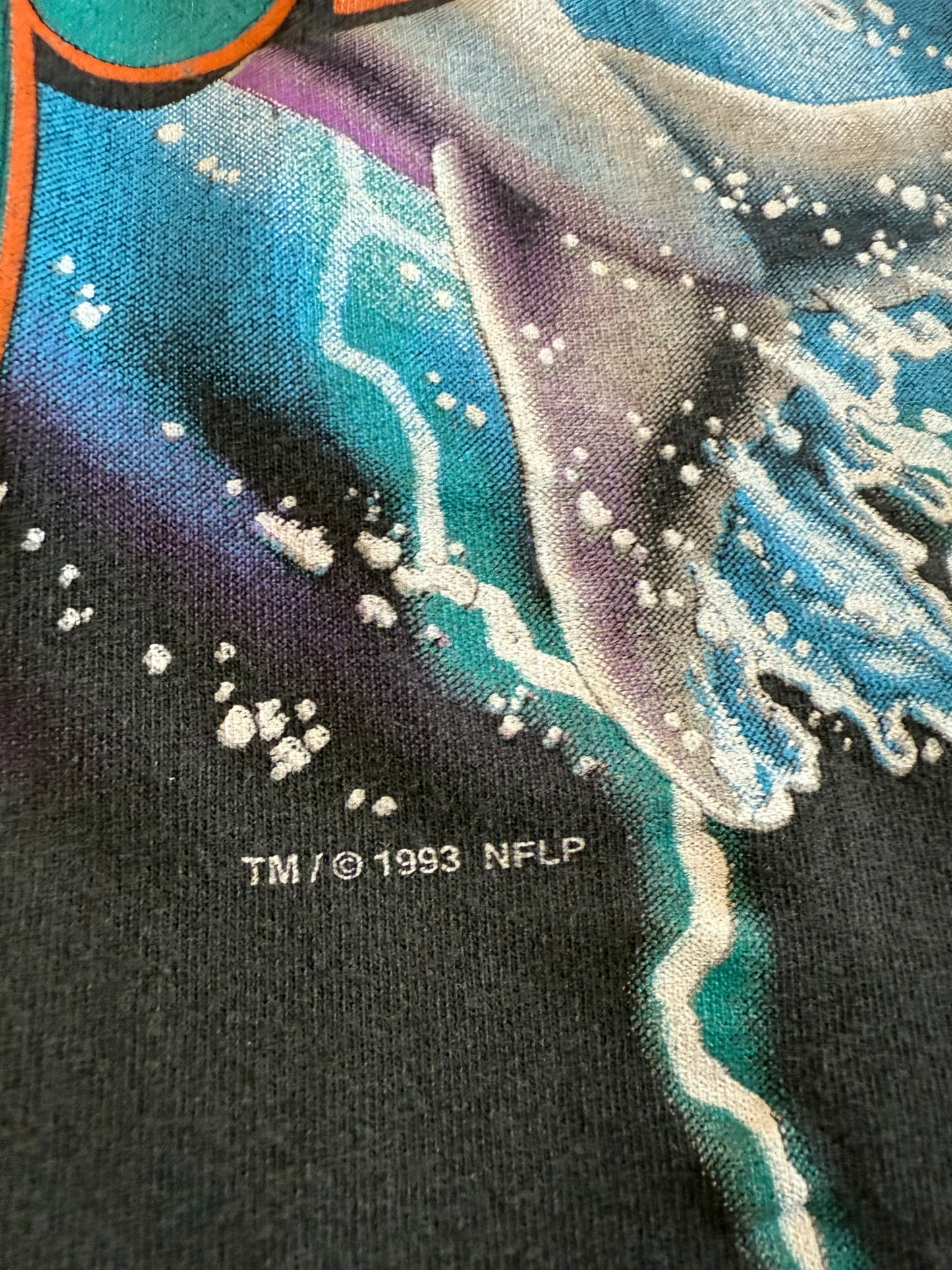 1993 MIAMI DOLPHINS SALEM LIGHTNING AMERICAN THUNDER TEE (SALEM SPORTSWEAR TAG)