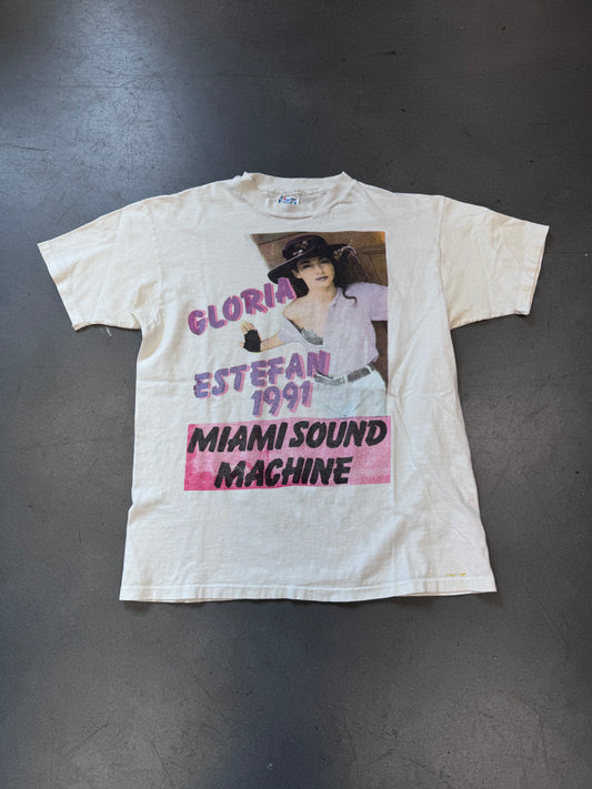 1991 GLORIA ESTEFAN MIAMI SOUND MACHINE BOOTLEG TOUR TEE (HANES TAG)