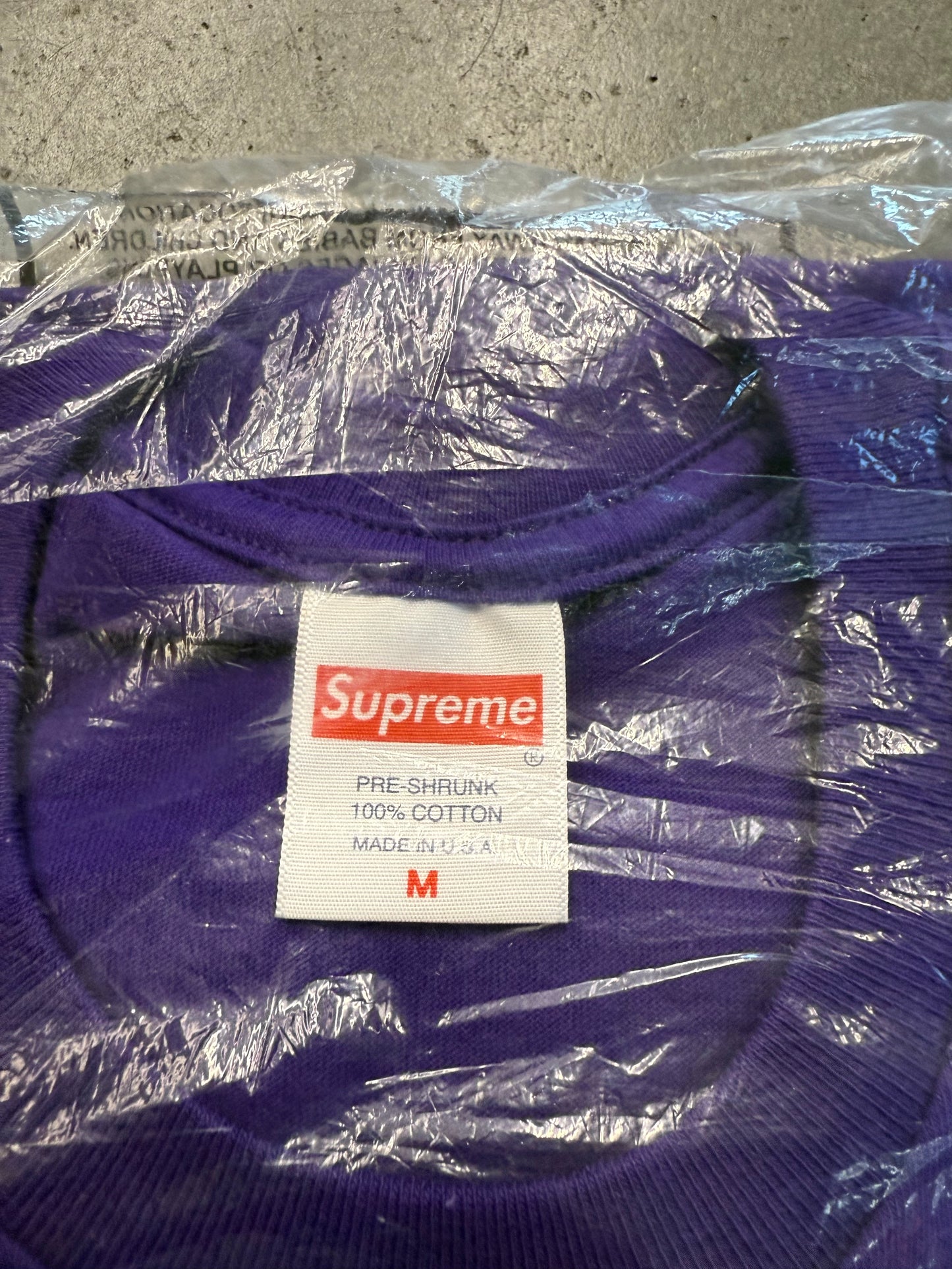 SS22 SUPREME RALPH STEADMAN BOX LOGO TEE PURPLE MEDIUM