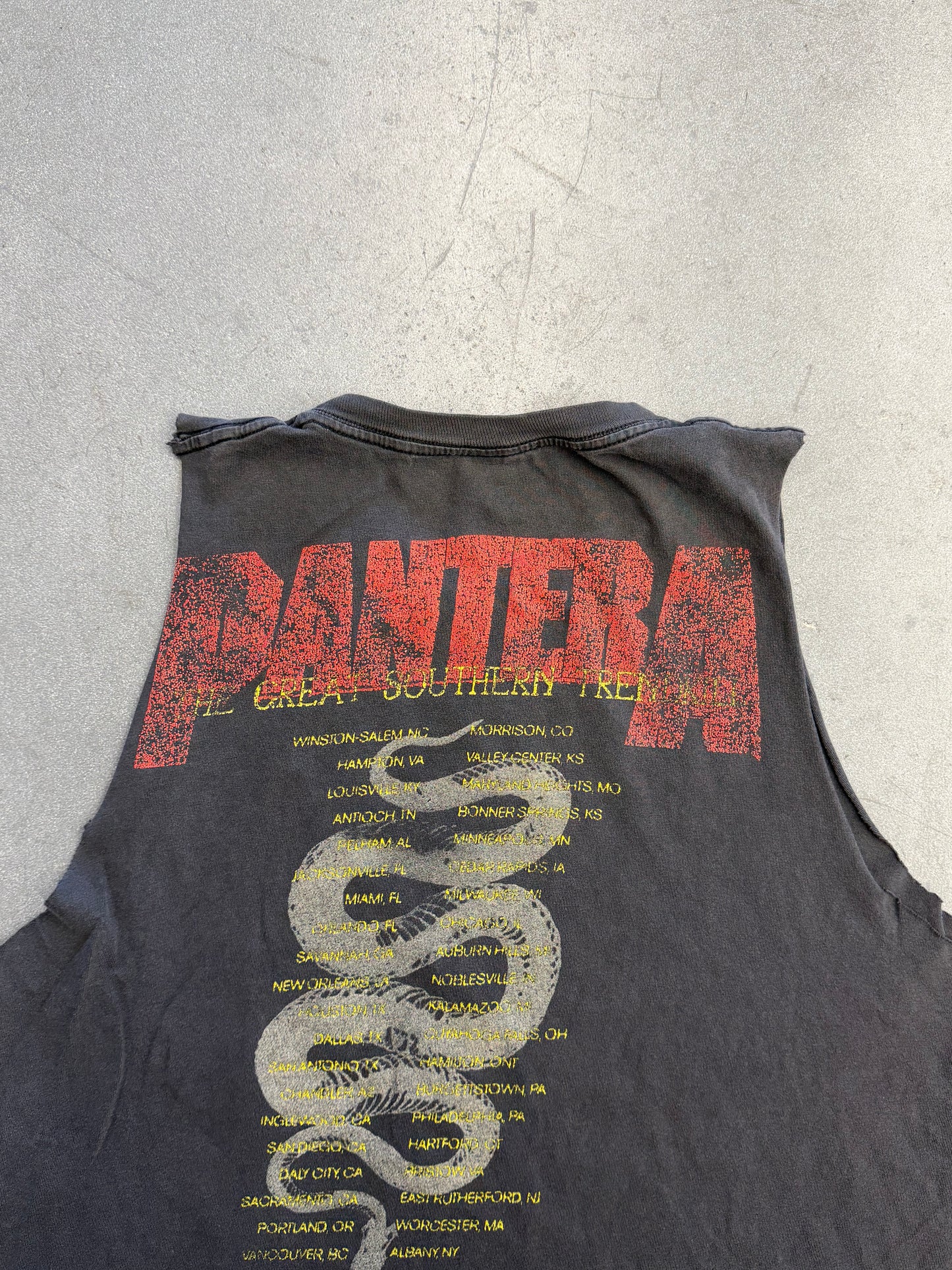 90S PANTERA GREAT SOUTHERN TRENDKILL US TOUR CUTOFF TEE (WINTERLAND TAG)
