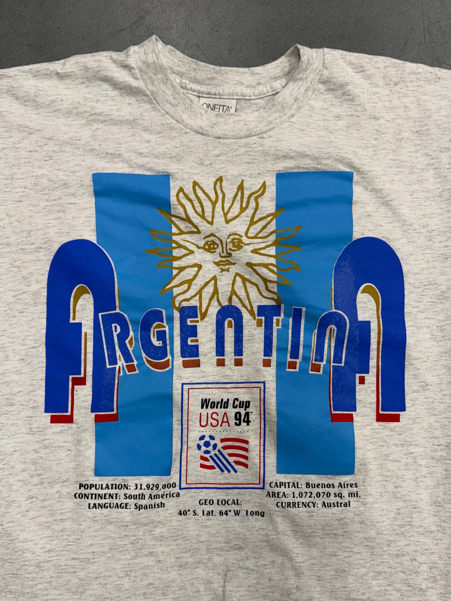 1994 WORLD CUP USA ARGENTINA FLAG TEE (ONEITA TAG)