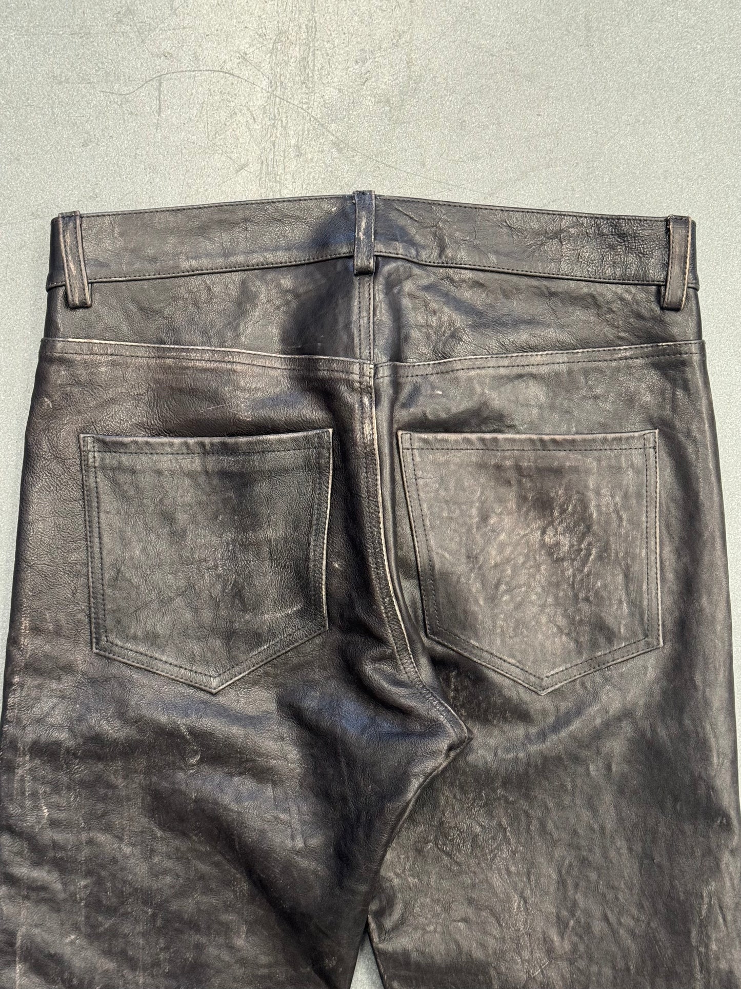 ENFANTS RICHES DEPRIMES ERD CRUST REPAIRED LEATHER FLARE JEANS - NWT
